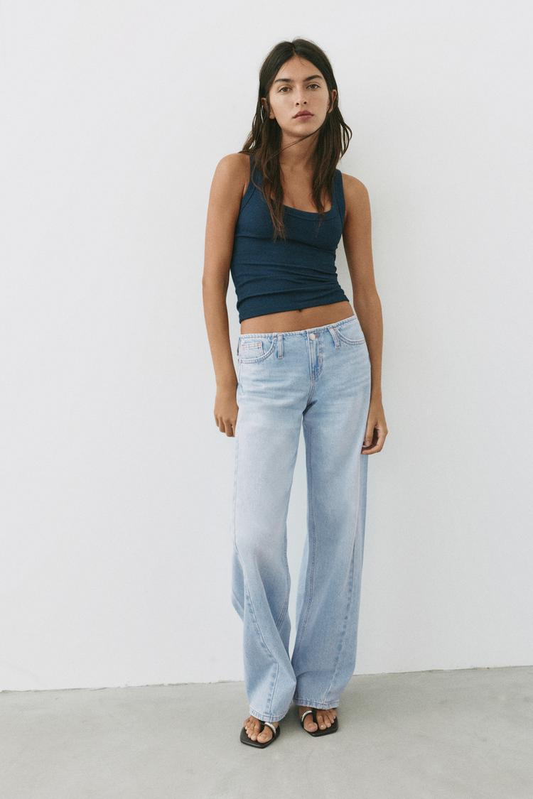 Low-rise straight-leg jeans — Pale blue