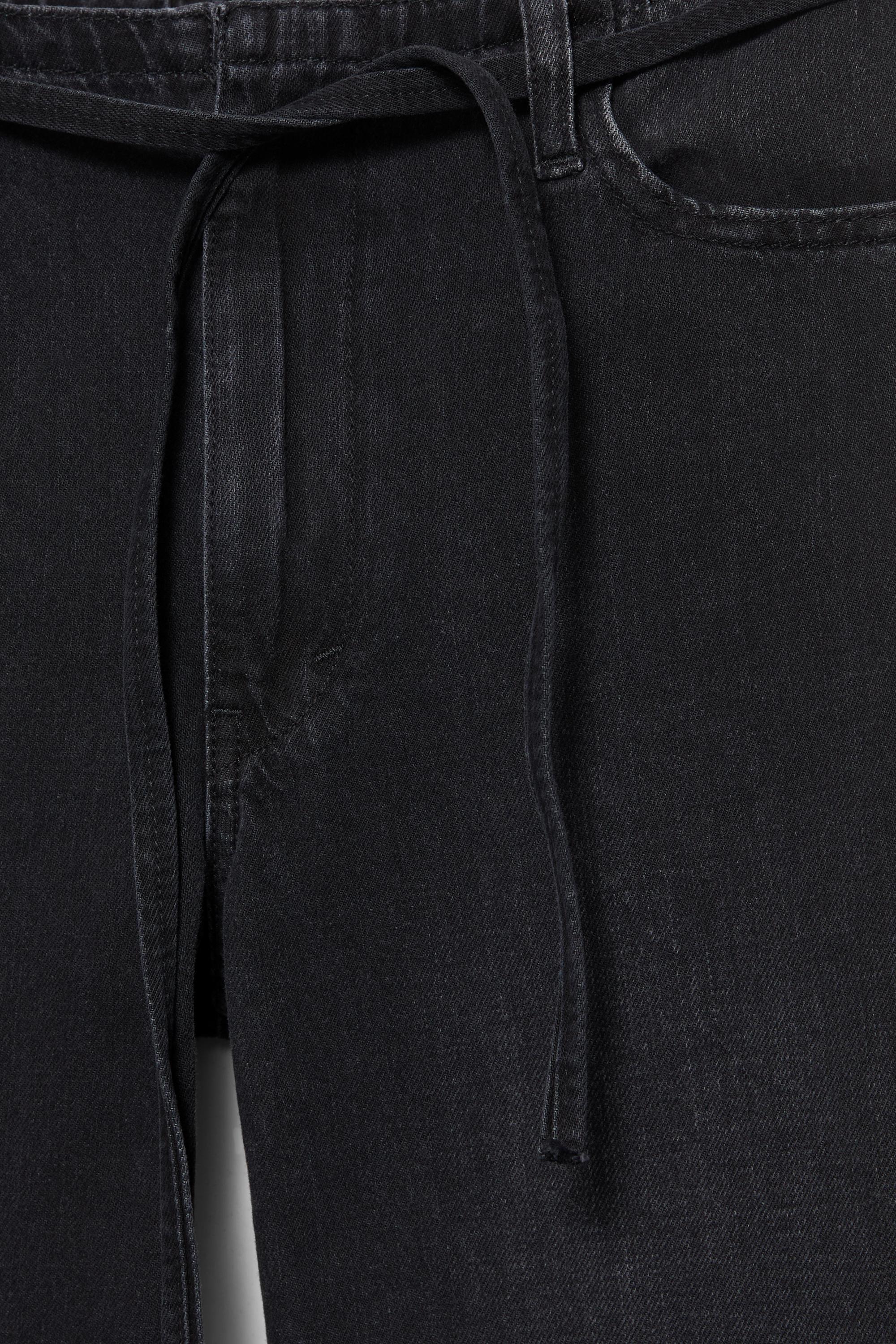 Baggy jeans with drawstring — Black