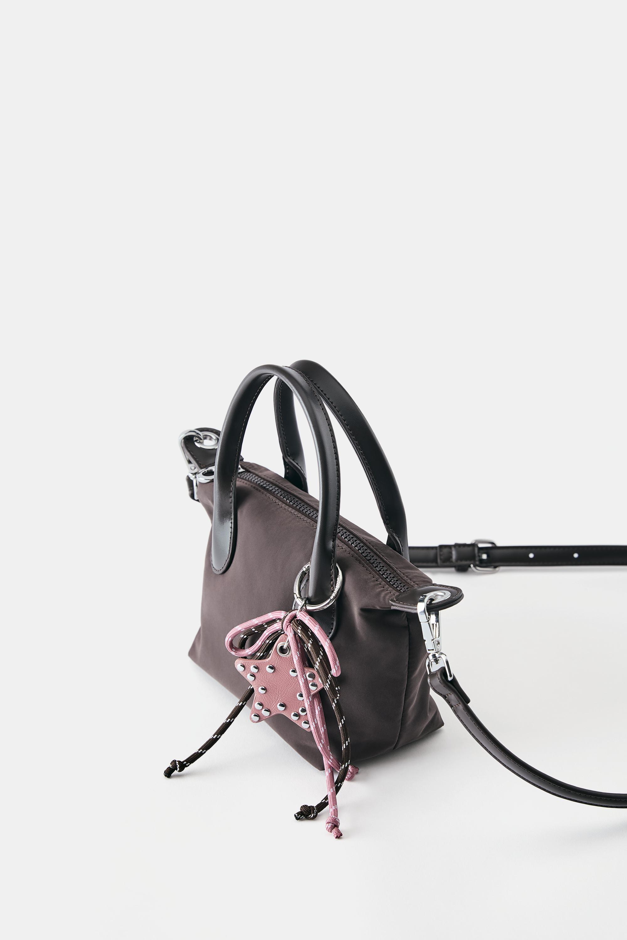 Embellished nylon crossbody bag — Brown