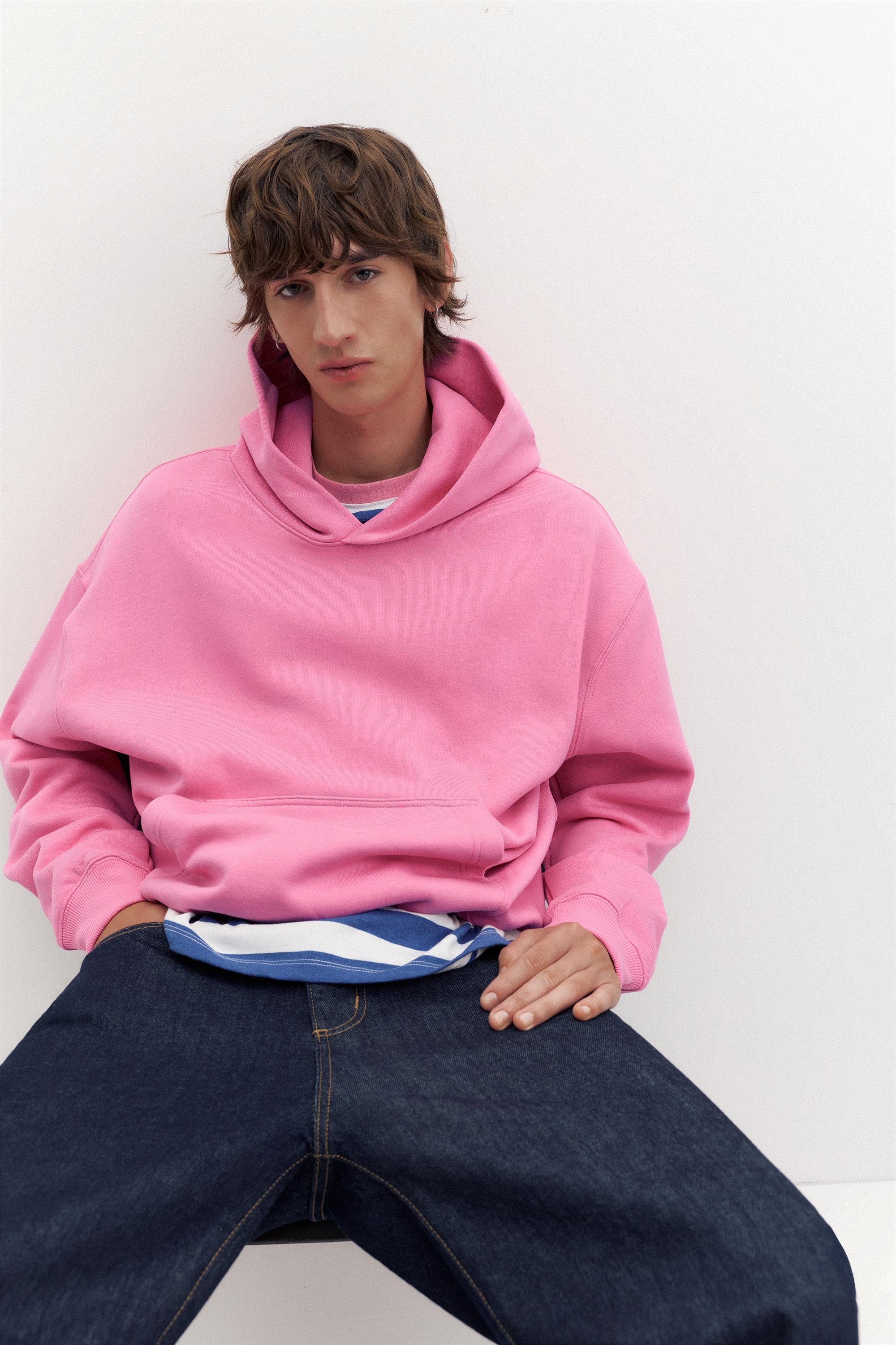 STWD boxy-fit logo hoodie — Pink