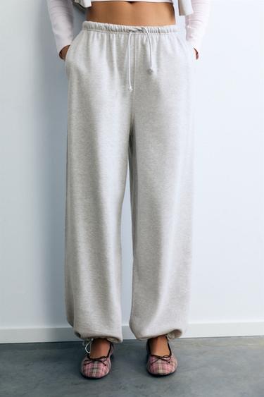 Joggers with elastic hems — Grey marl 2