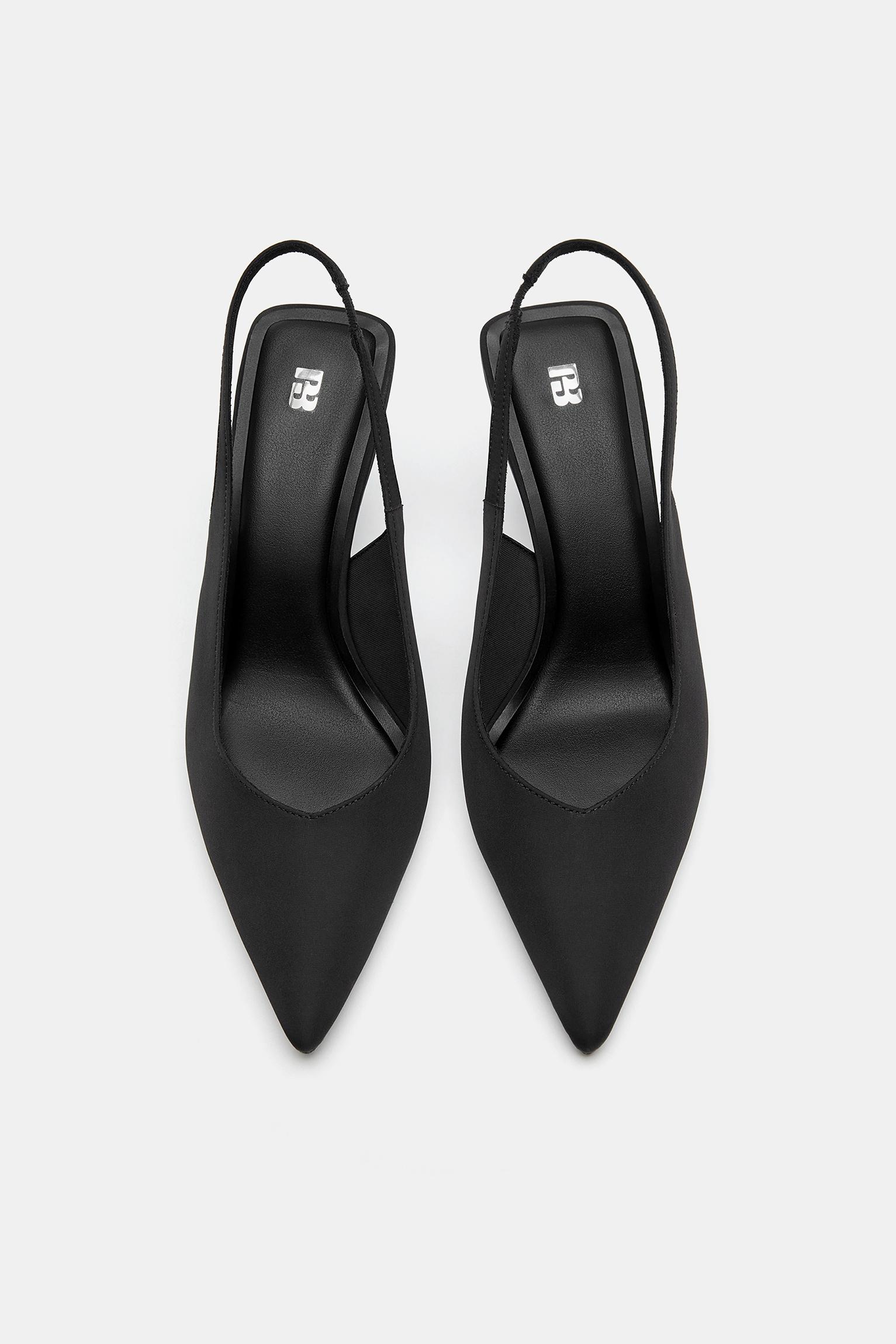 Nylon high-heel shoes — Black