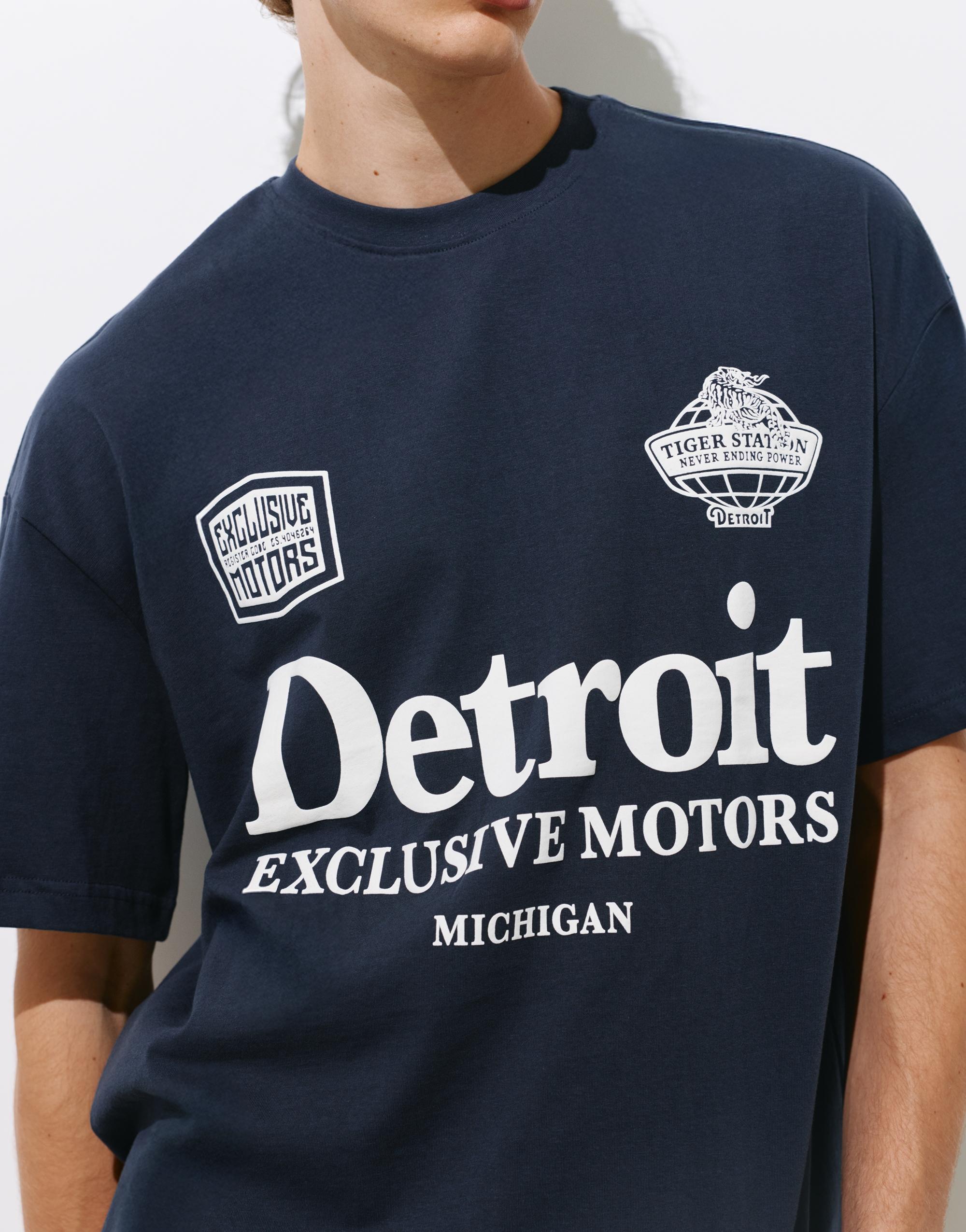 Boxy Detroit T-shirt — Dark navy