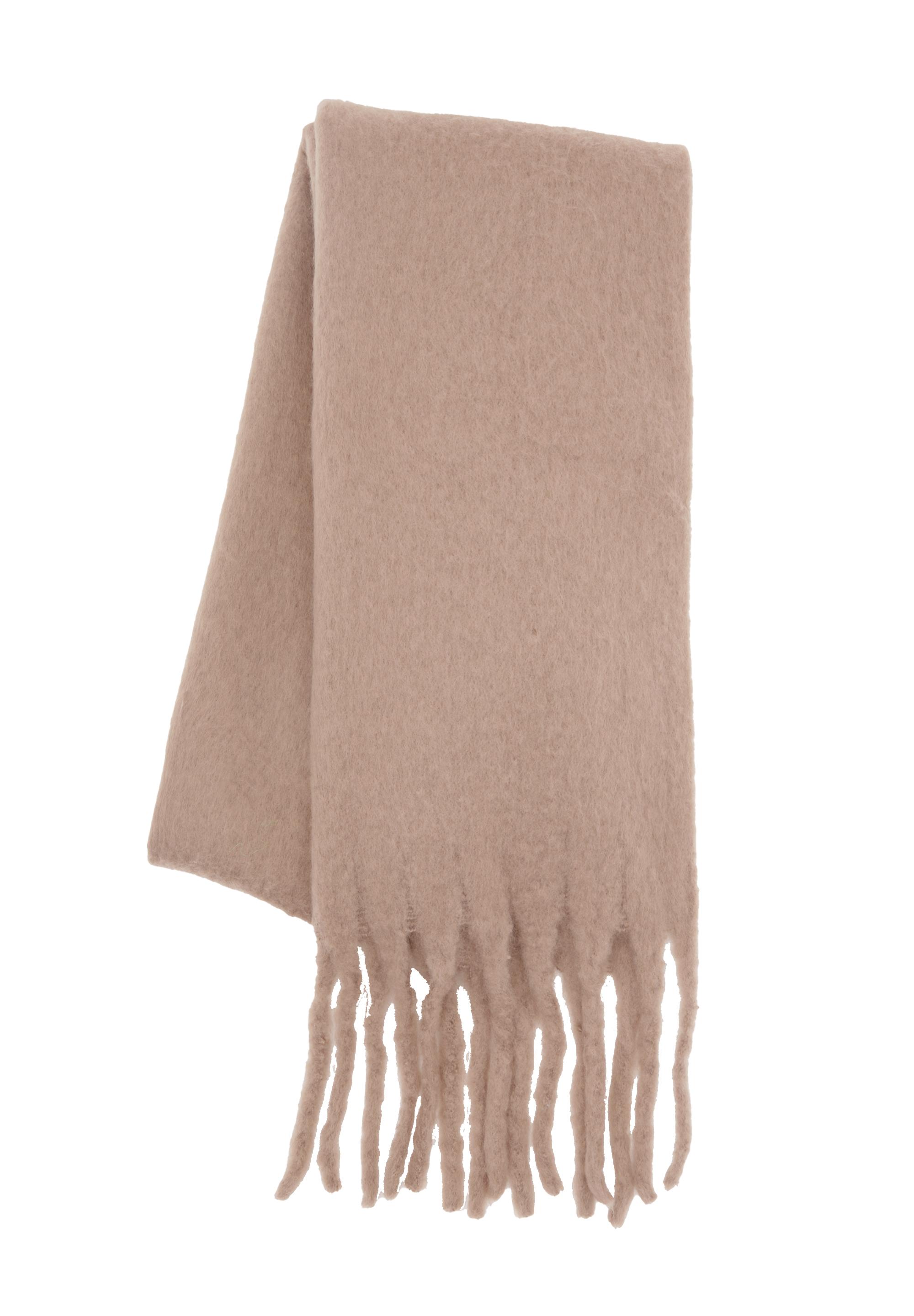 Maxi mohair-effect scarf — Taupe