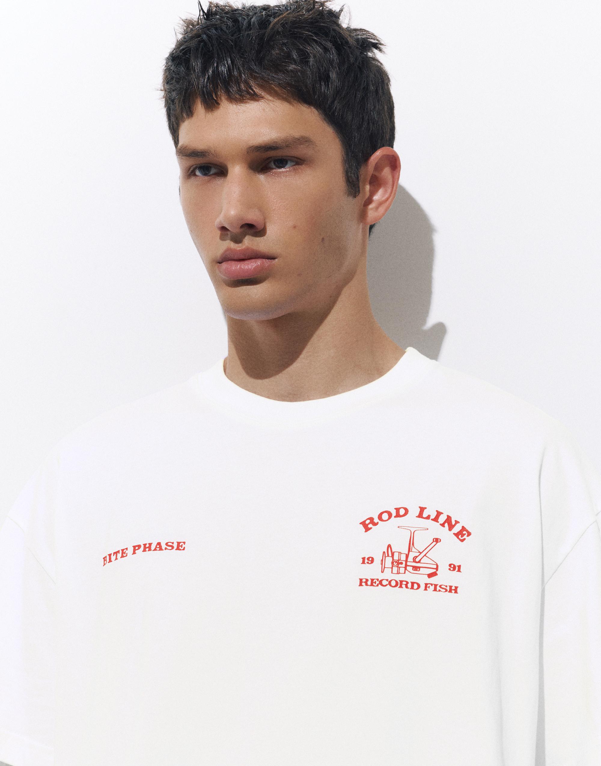Balık grafik baskılı t-shirt - Görsel 6