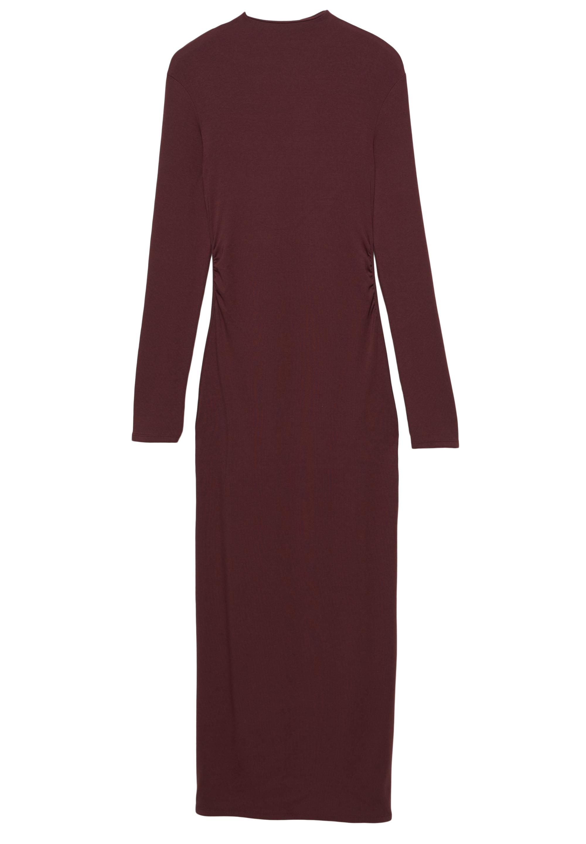 Mock neck midi dress — Burgundy