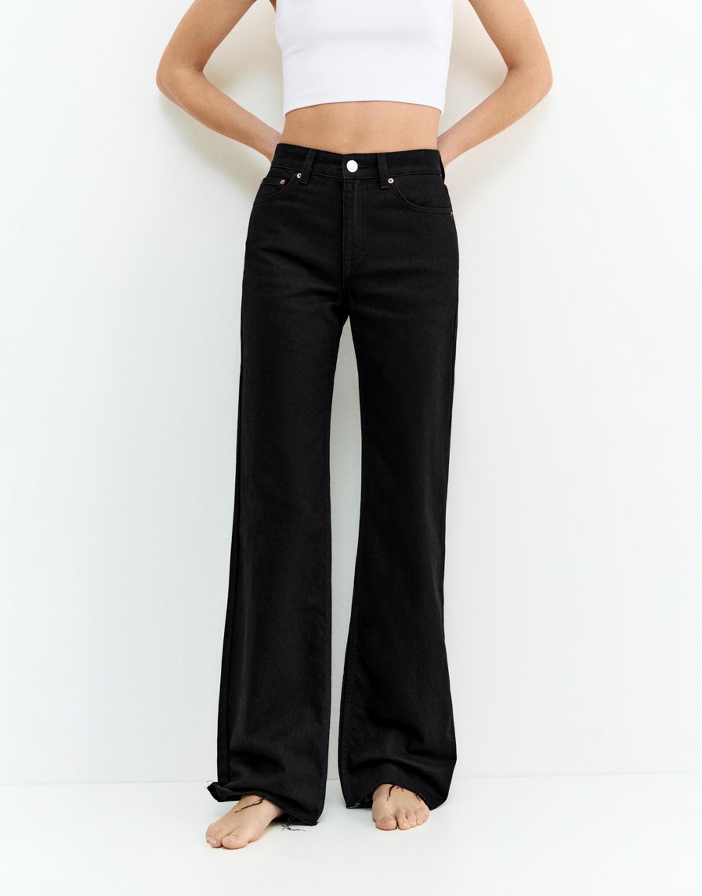 Yüksek bel geniş paça jean - Görsel 47