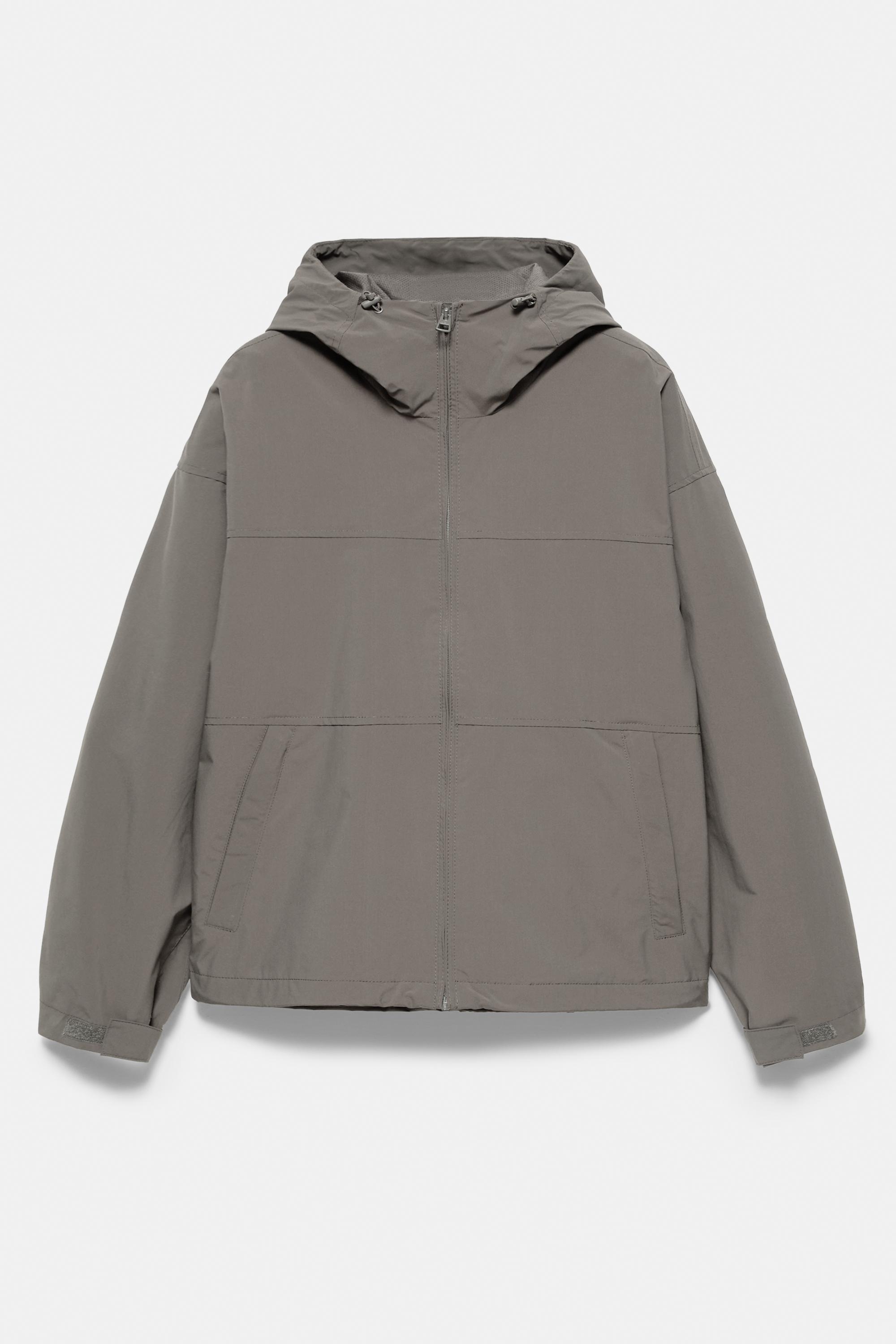 Lightweight hooded raincoat — Anthracite grey