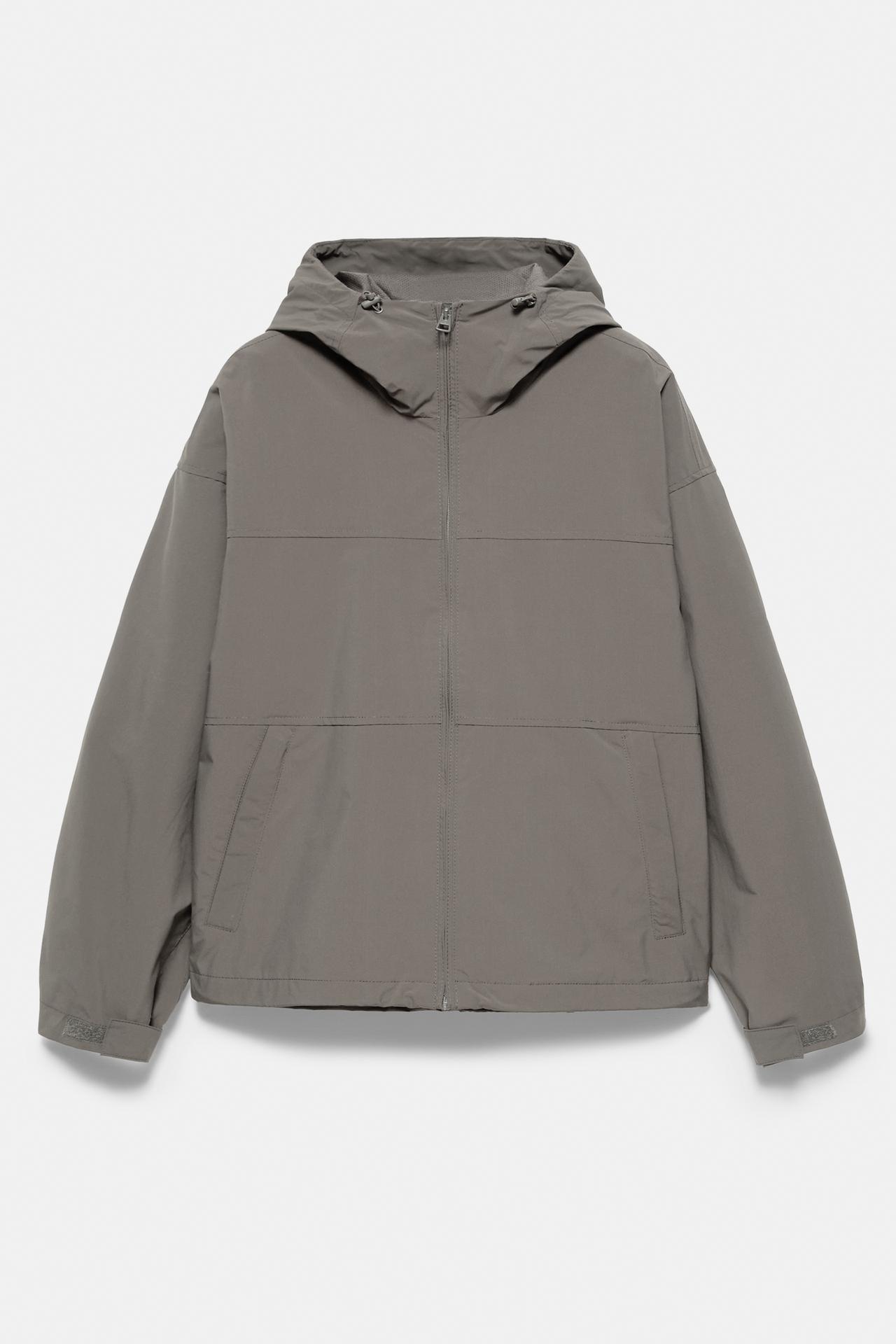 Lightweight hooded raincoat — Anthracite grey