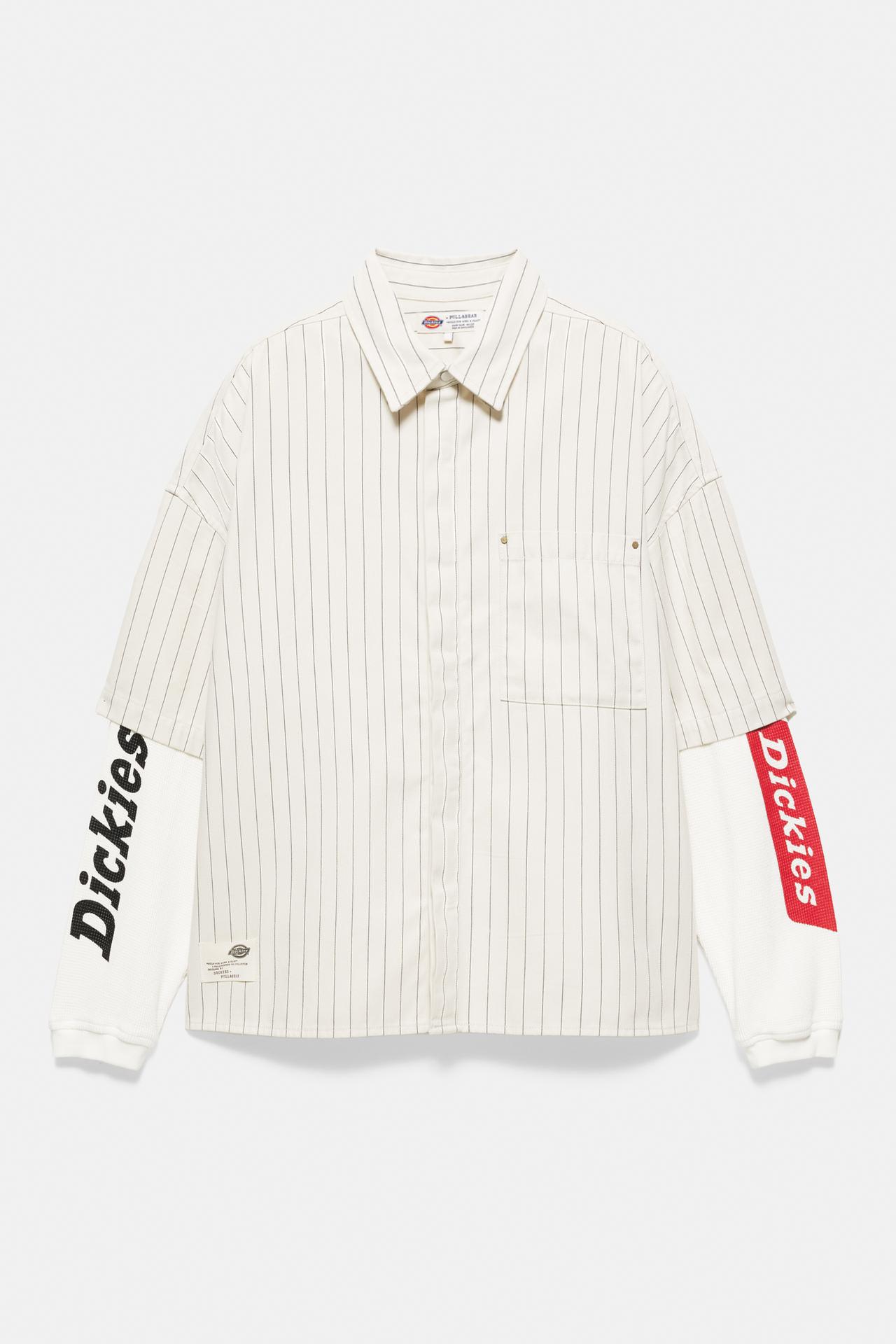 Dickies striped double sleeve shirt — Vanilla