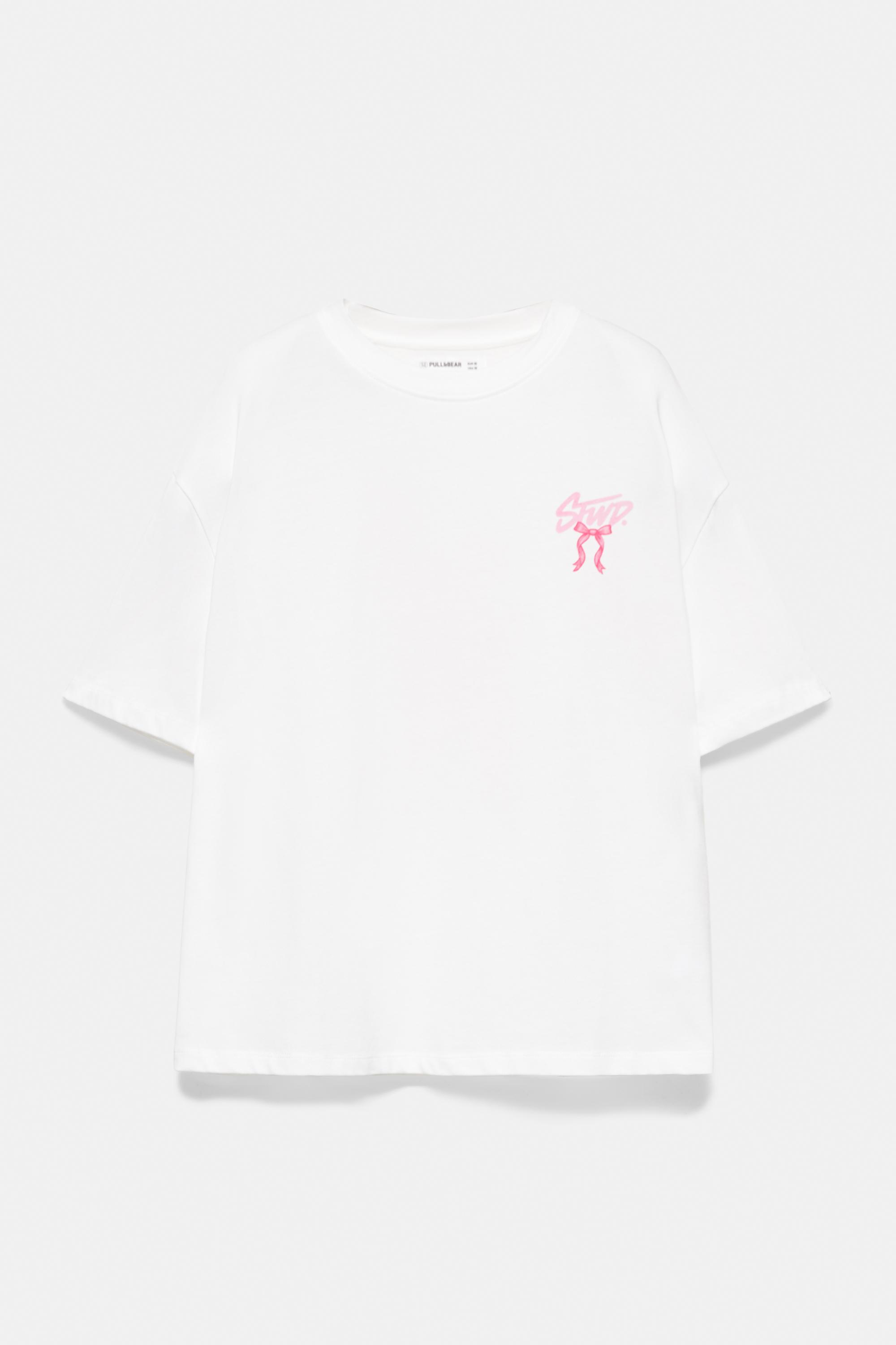 STWD bow T-shirt — Ecru