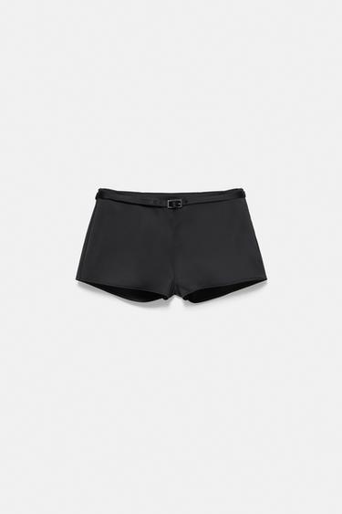 Satin shorts with buckle — Black 3