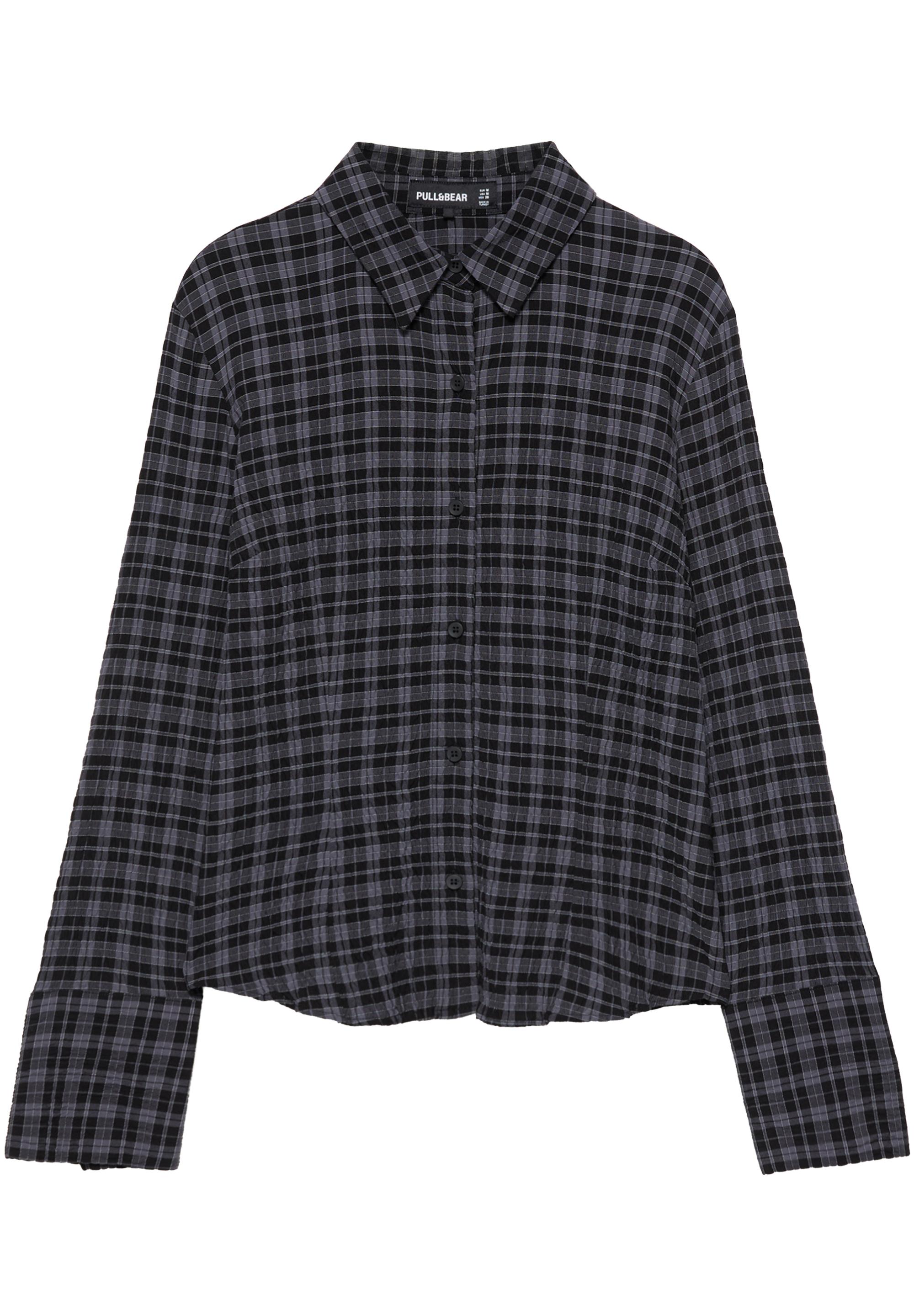Darted check shirt — Anthracite grey