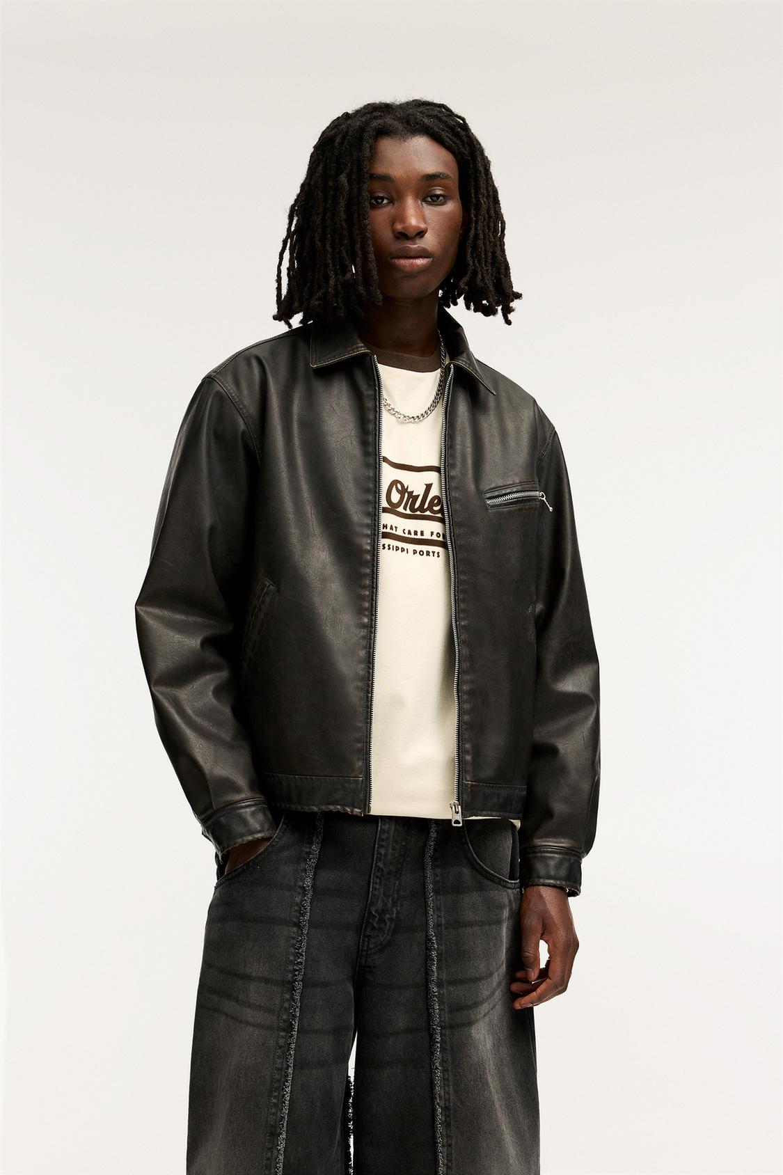 Chamarra Biker Zara Chaqueta Piel Hombre Chaqueta Biker Hombre Zara