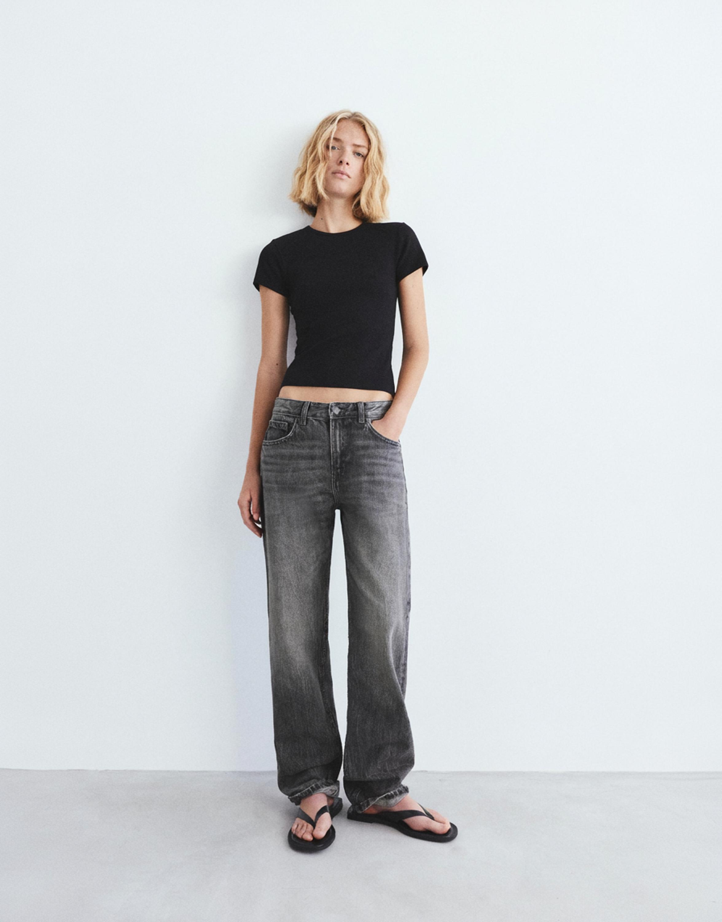 Pull&Bear Fitilli kısa kollu t-shirt görsel 7