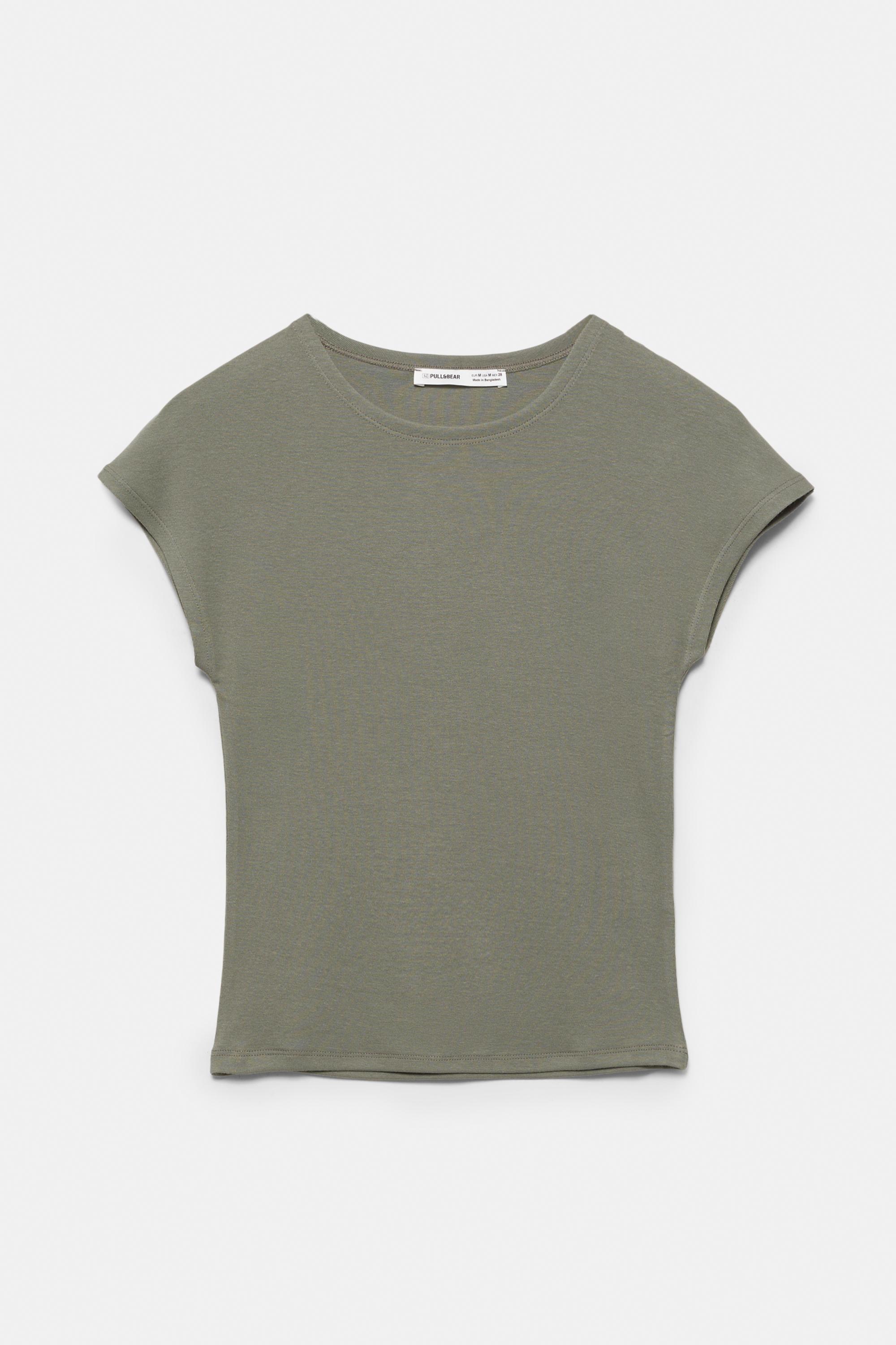 Fitted short sleeve T-shirt — Khaki