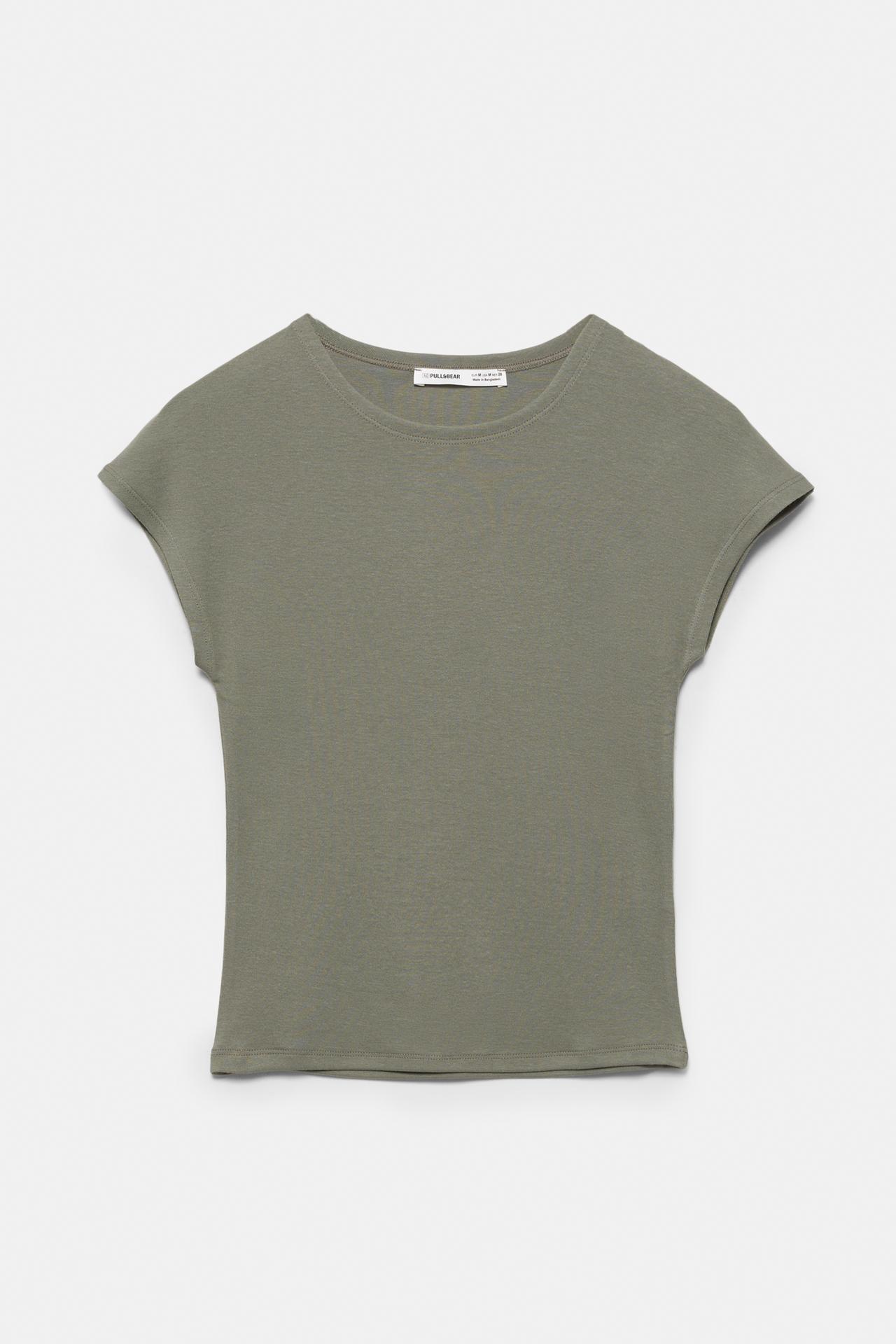 Fitted short sleeve T-shirt — Khaki