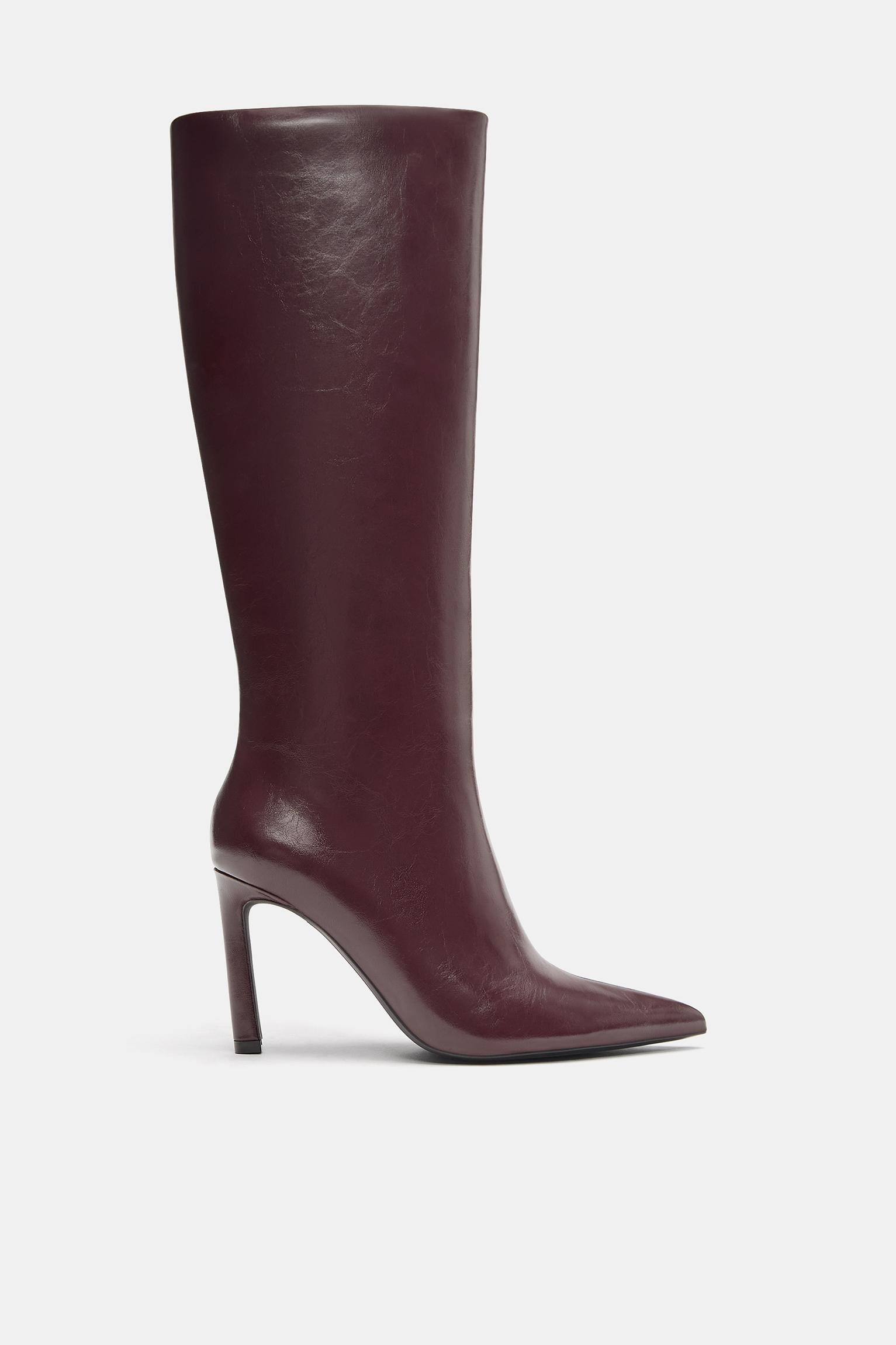High-heel boots — Burgundy