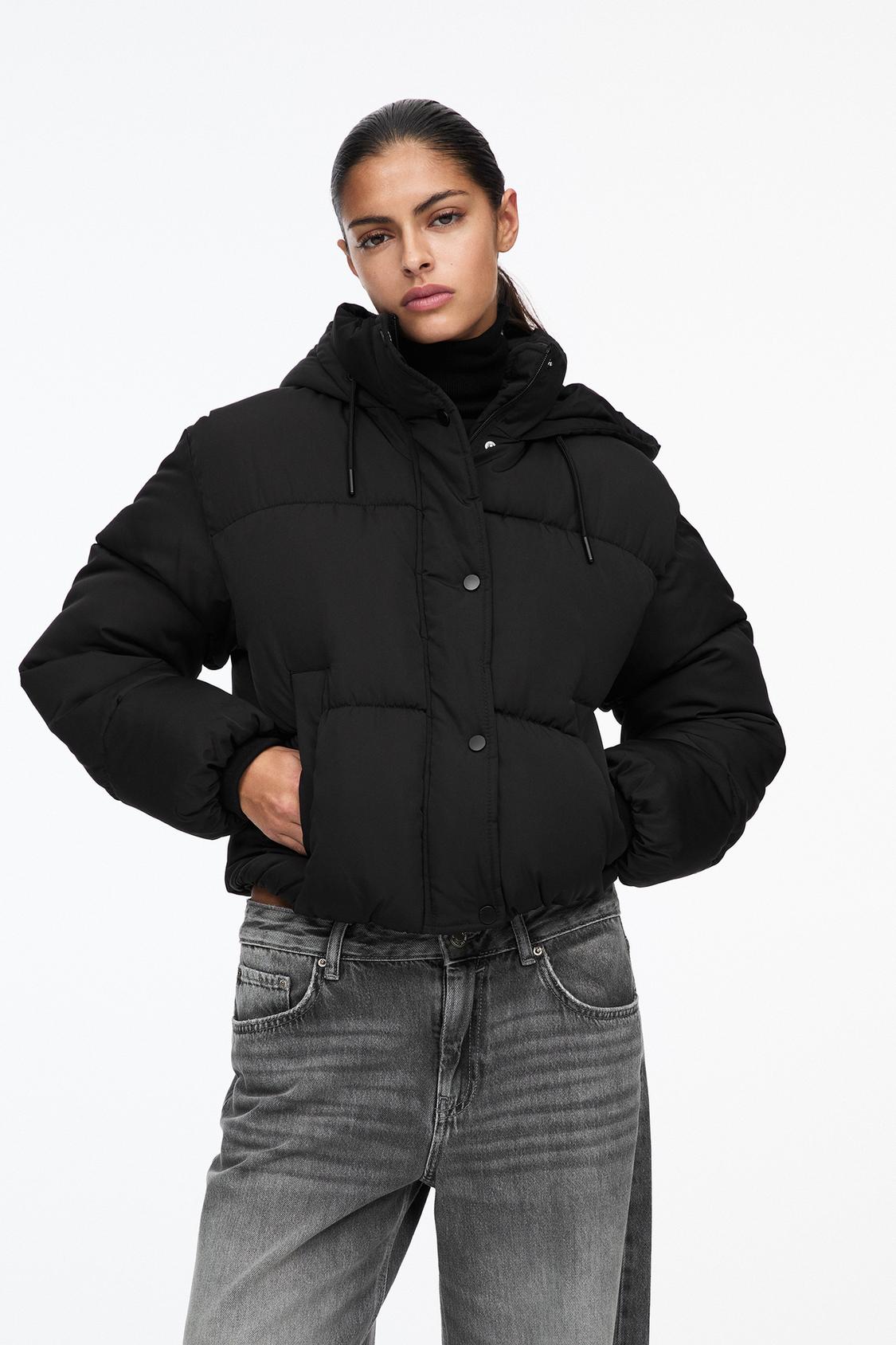 Abrigo Acolchado Chaqueta Negra Mujer Pull And Bear Ropa
