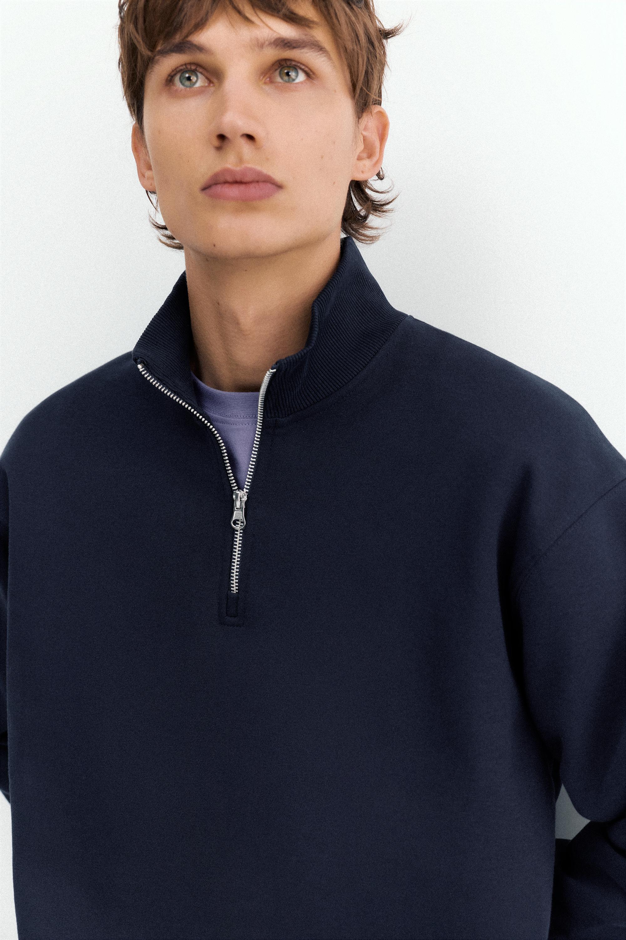 Quarter-zip sweatshirt — Navy