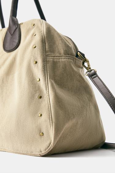 Studded shopper bag — Beige 4