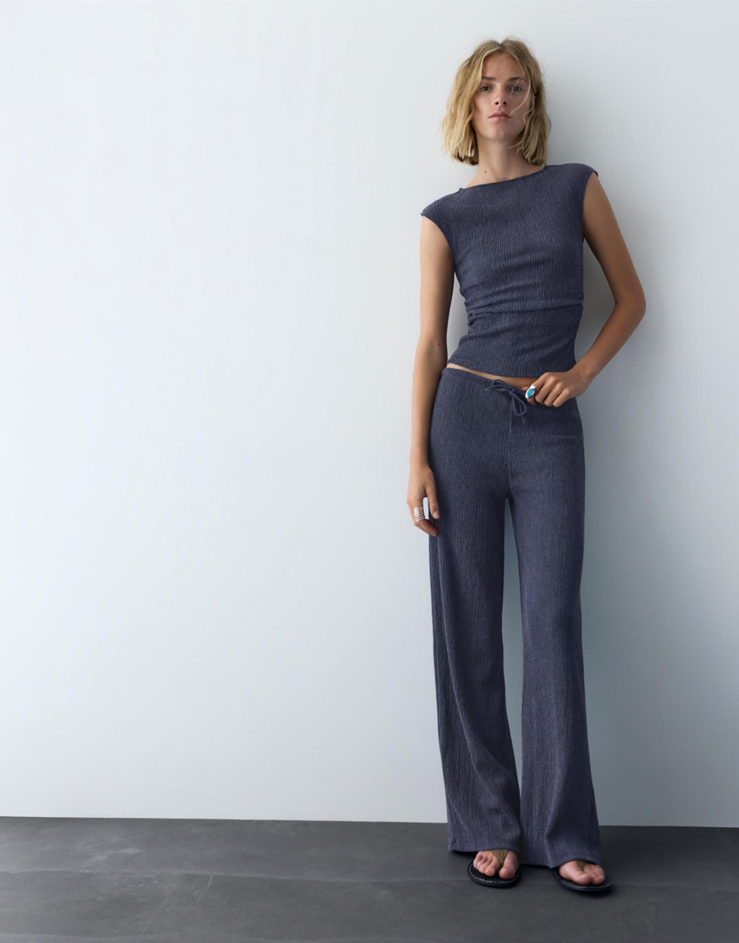 Crepe top — Navy