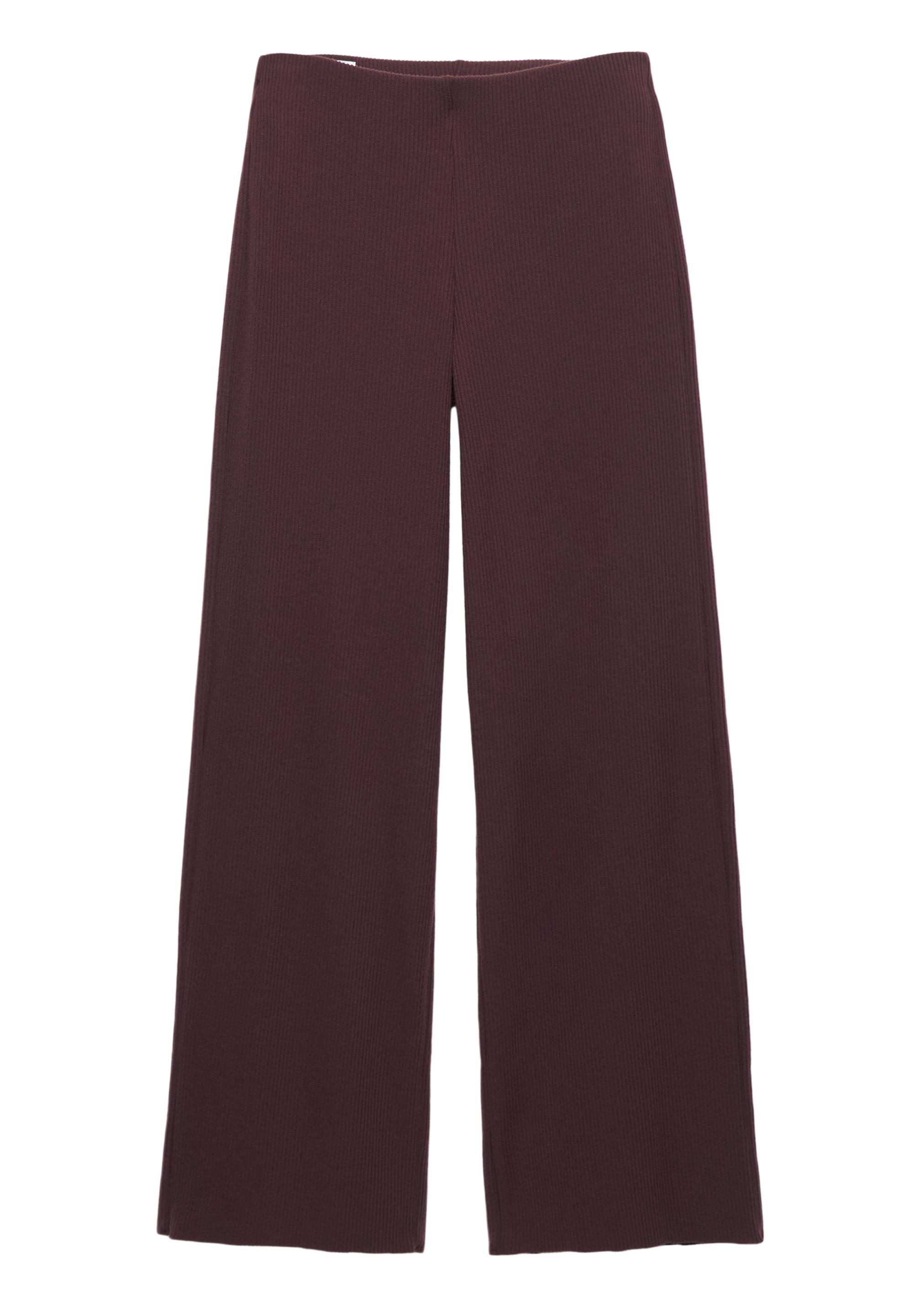 Soft touch straight fit trousers — Burgundy