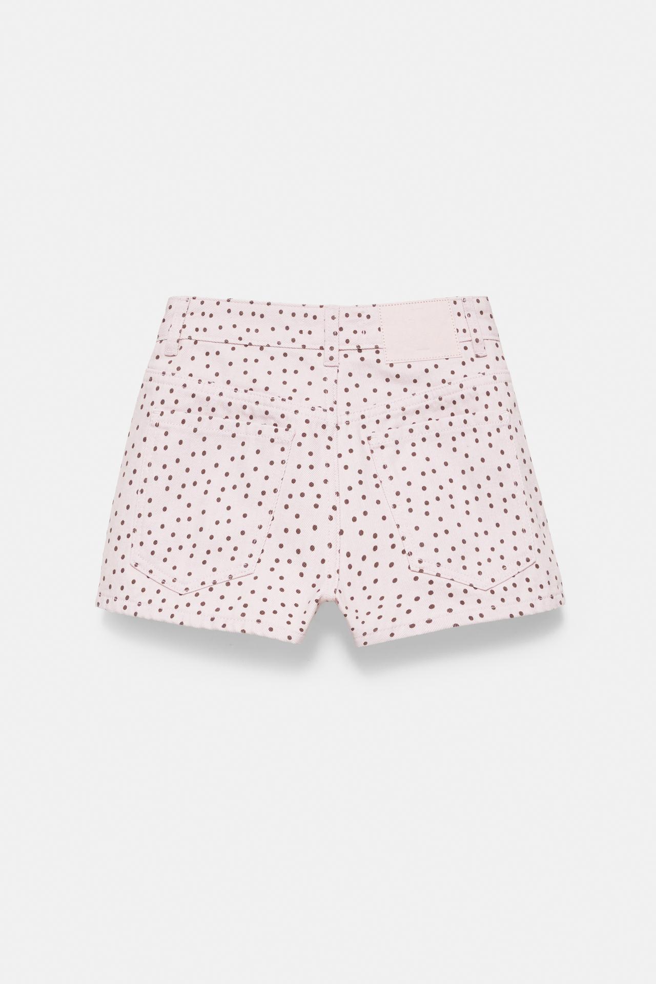 Mini polka dot shorts — Pale pink