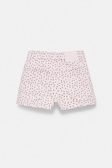 Mini polka dot shorts — Pale pink 8