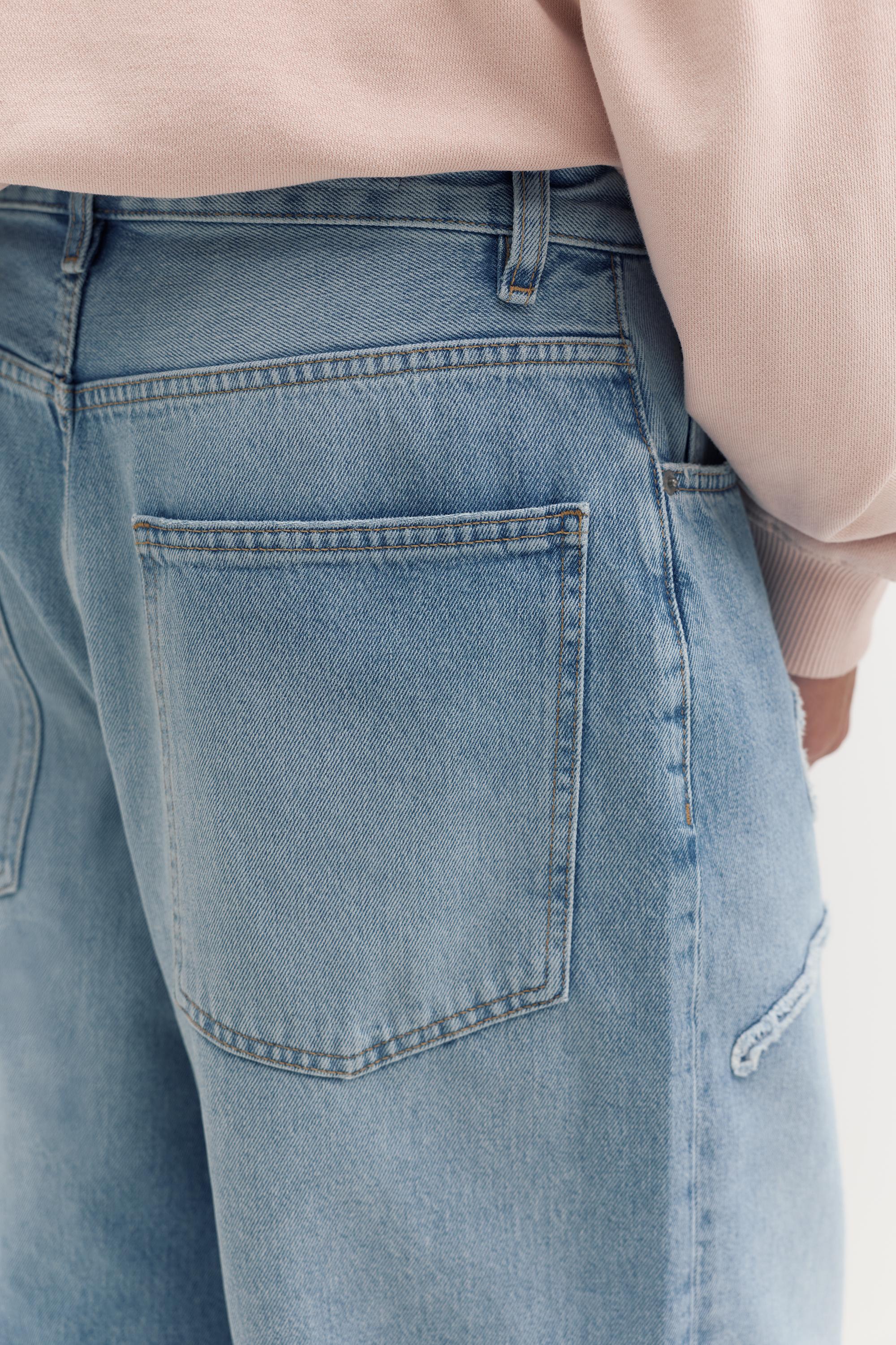 STWD skater denim Bermuda shorts — Pale indigo