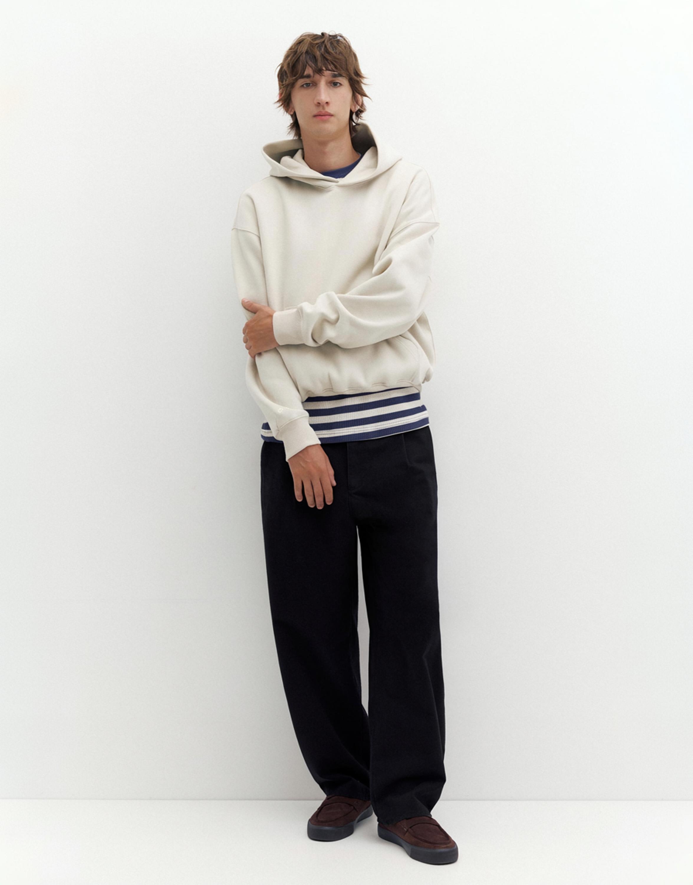 STWD boxy-fit logo hoodie — Ash
