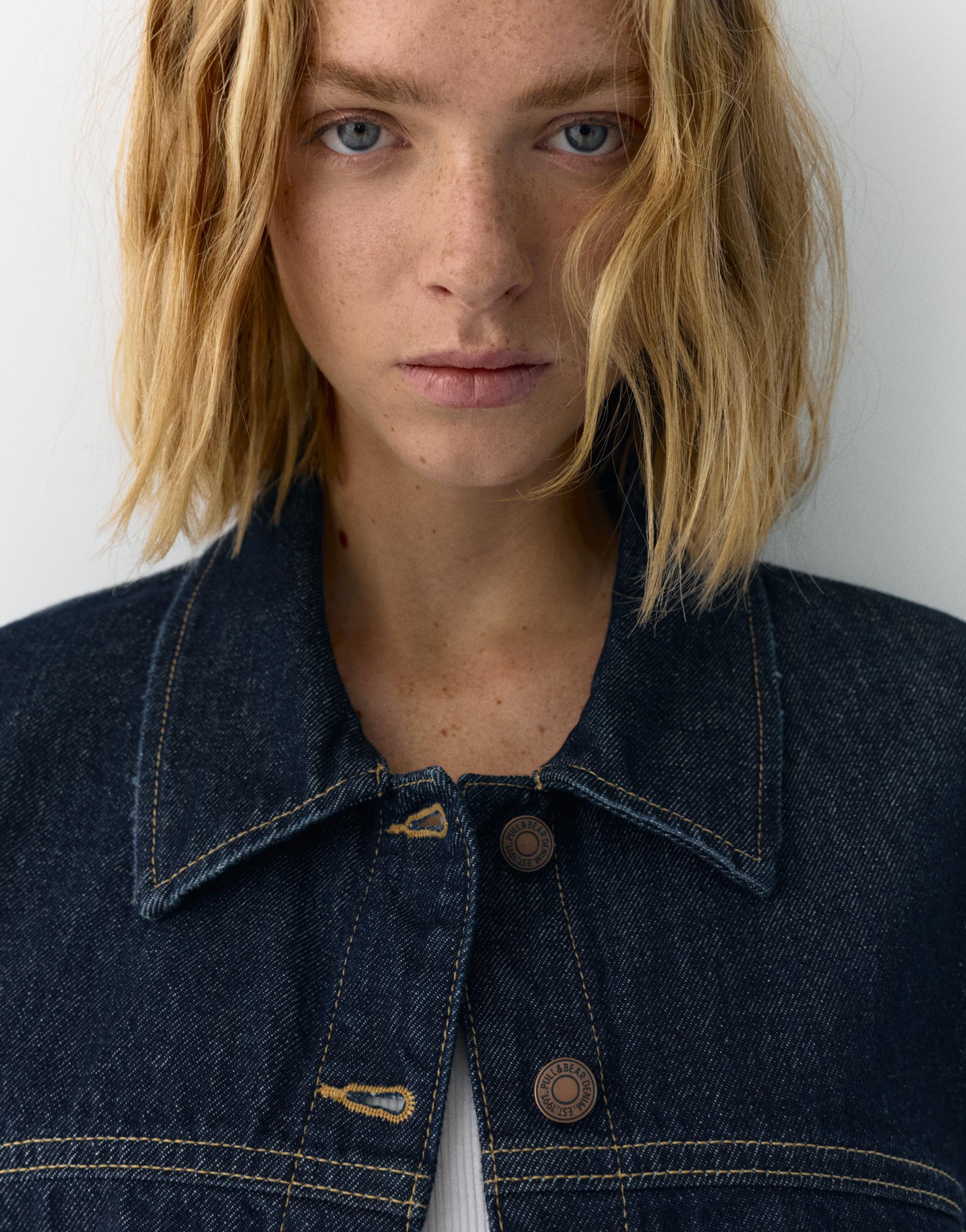 Boxy kesim denim ince ceket - Görsel 36