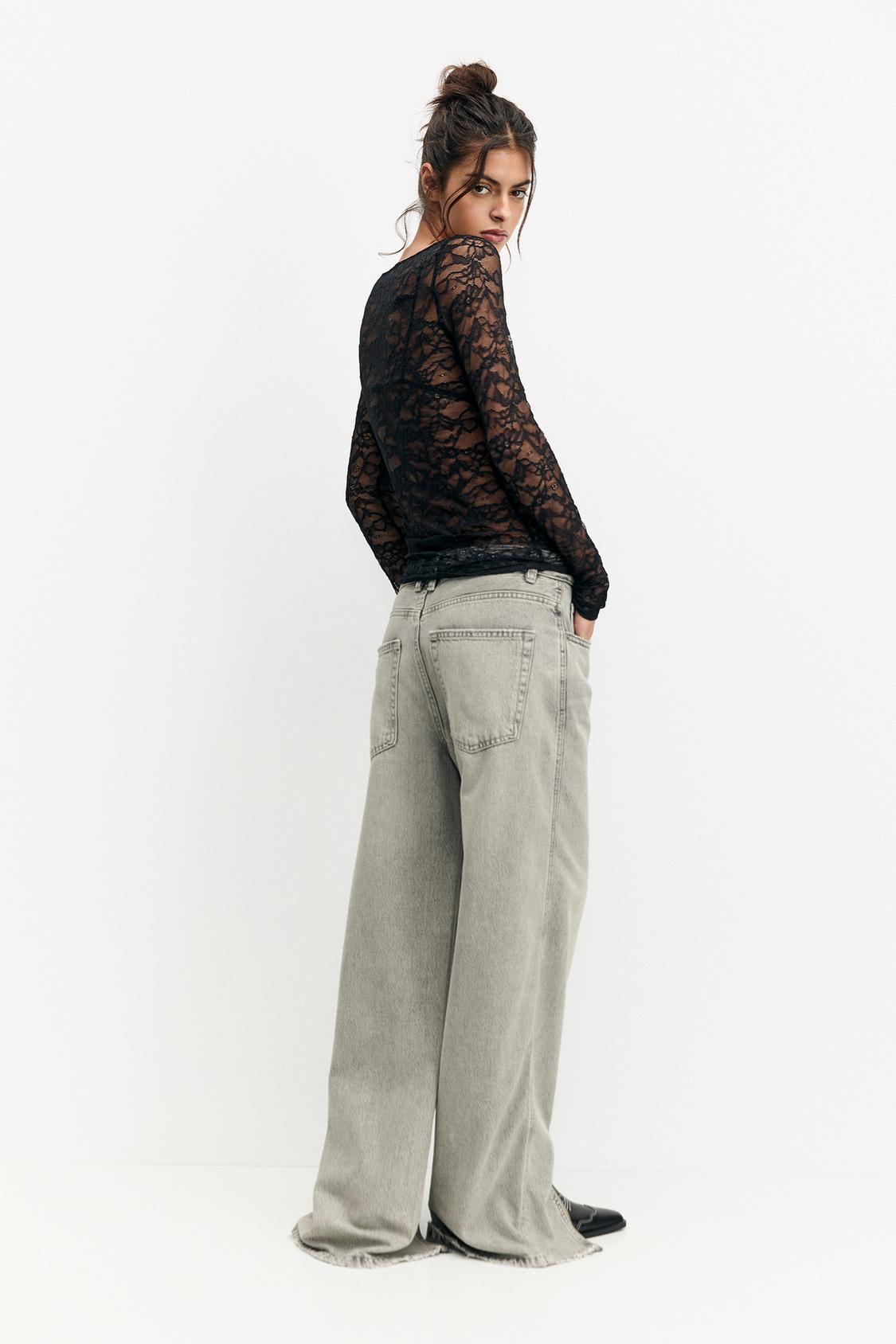 Long sleeve lace T-shirt - PULL&BEAR