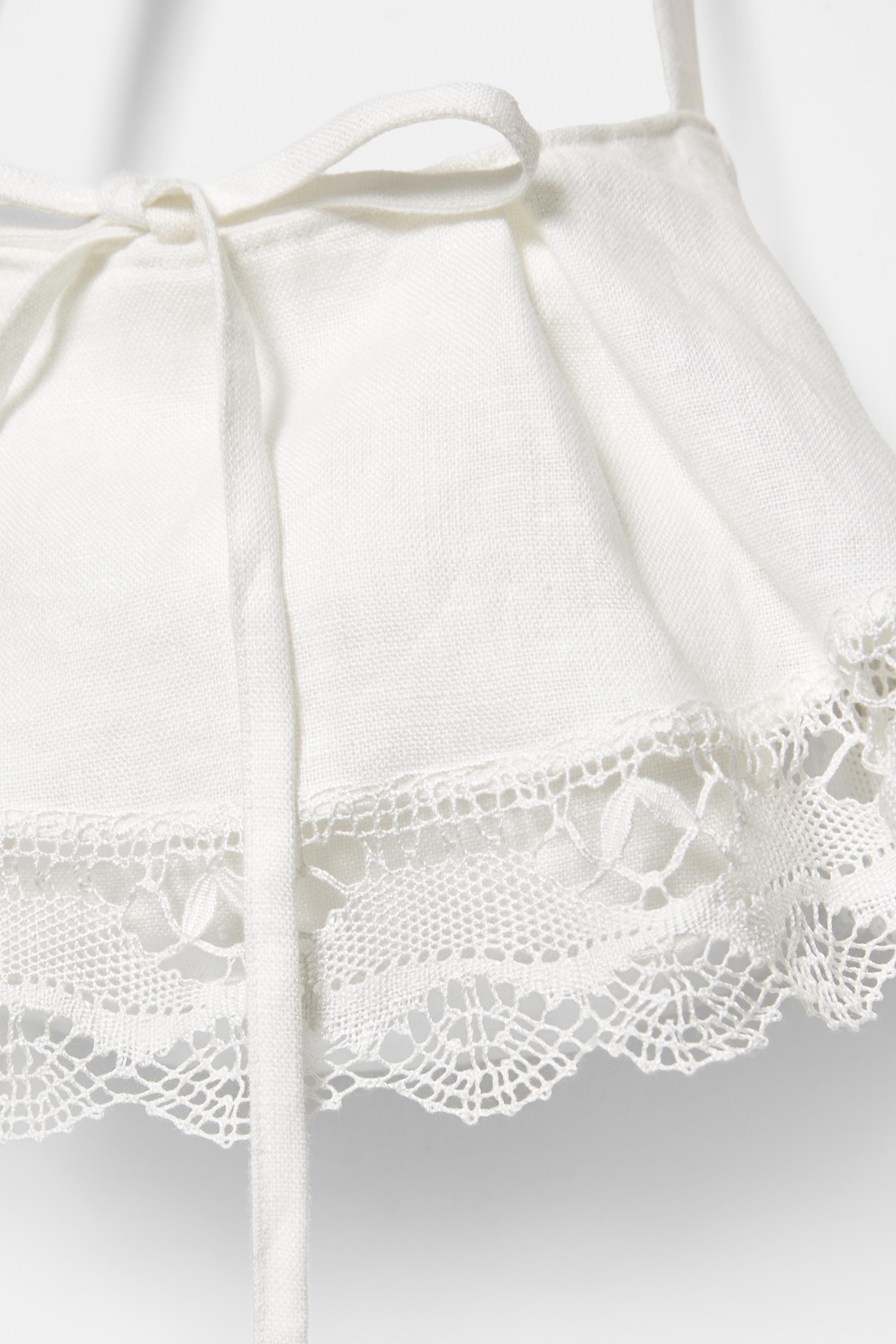 Encaixe de Camariñas x Pull&Bear 100% linen bag — Off white