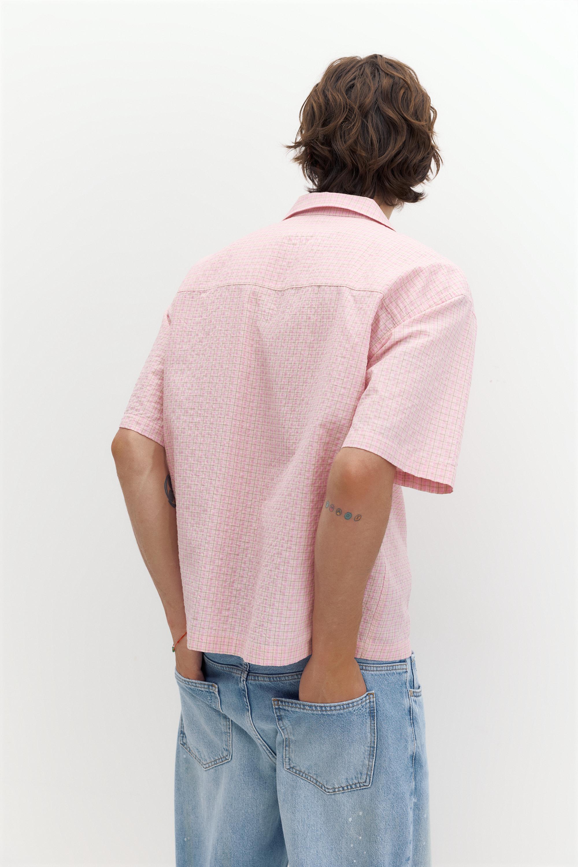 Short sleeve check shirt — Pink