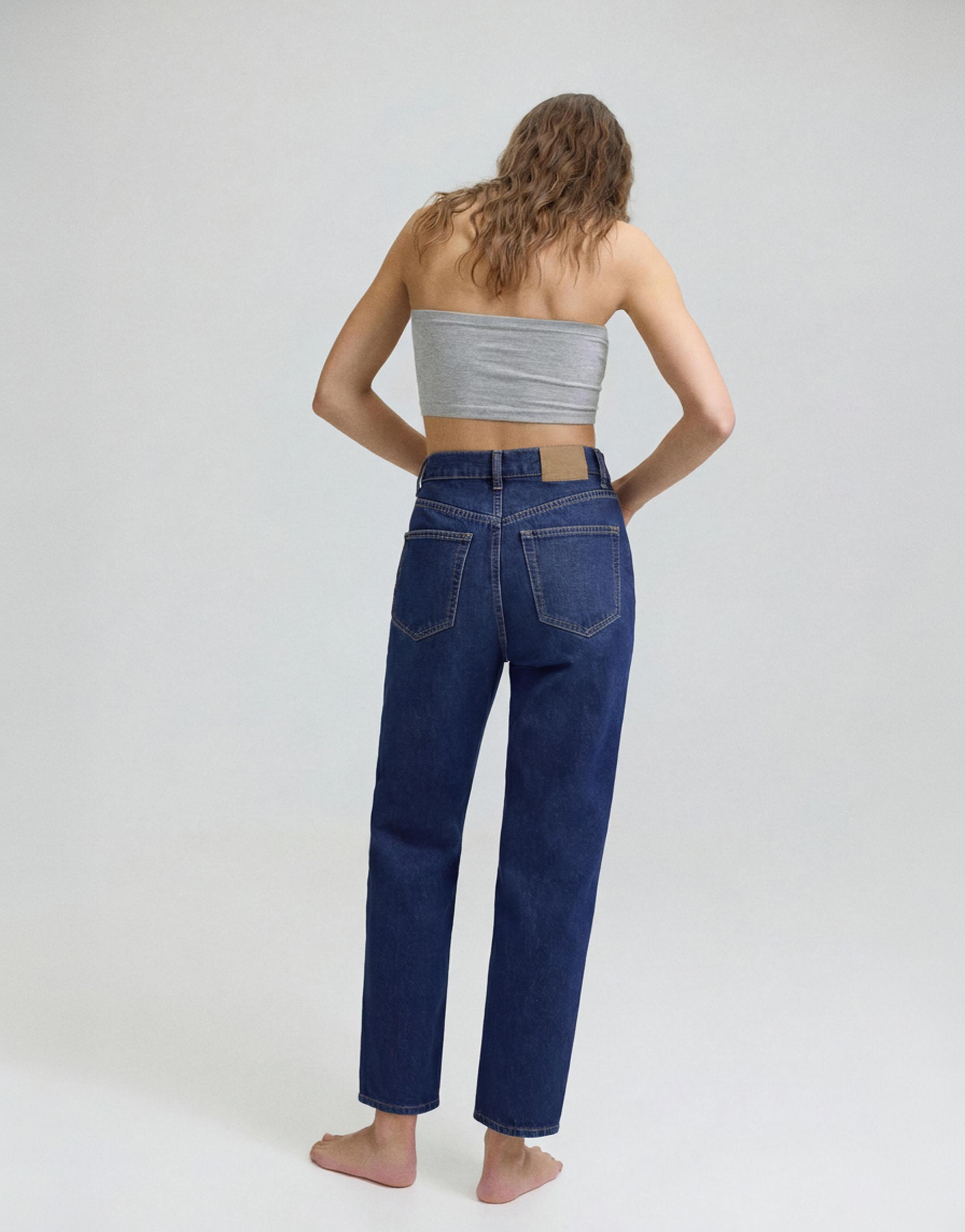 High-waist mom jeans — Navy