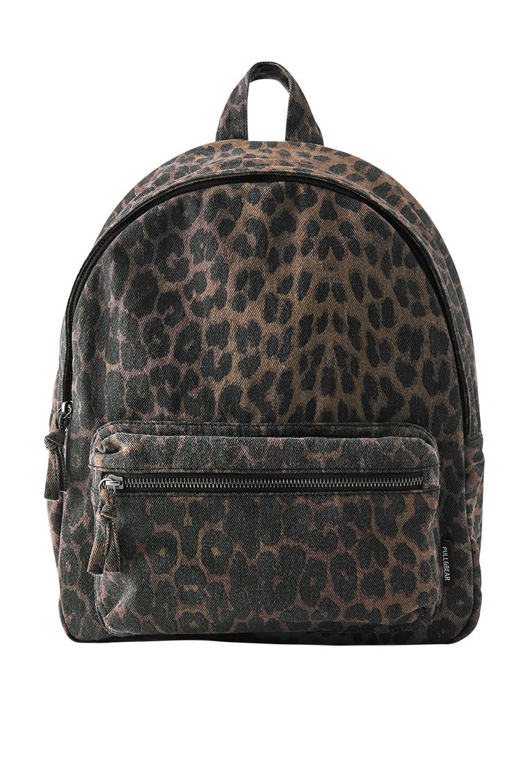 Leopard print canvas backpack — Leopard