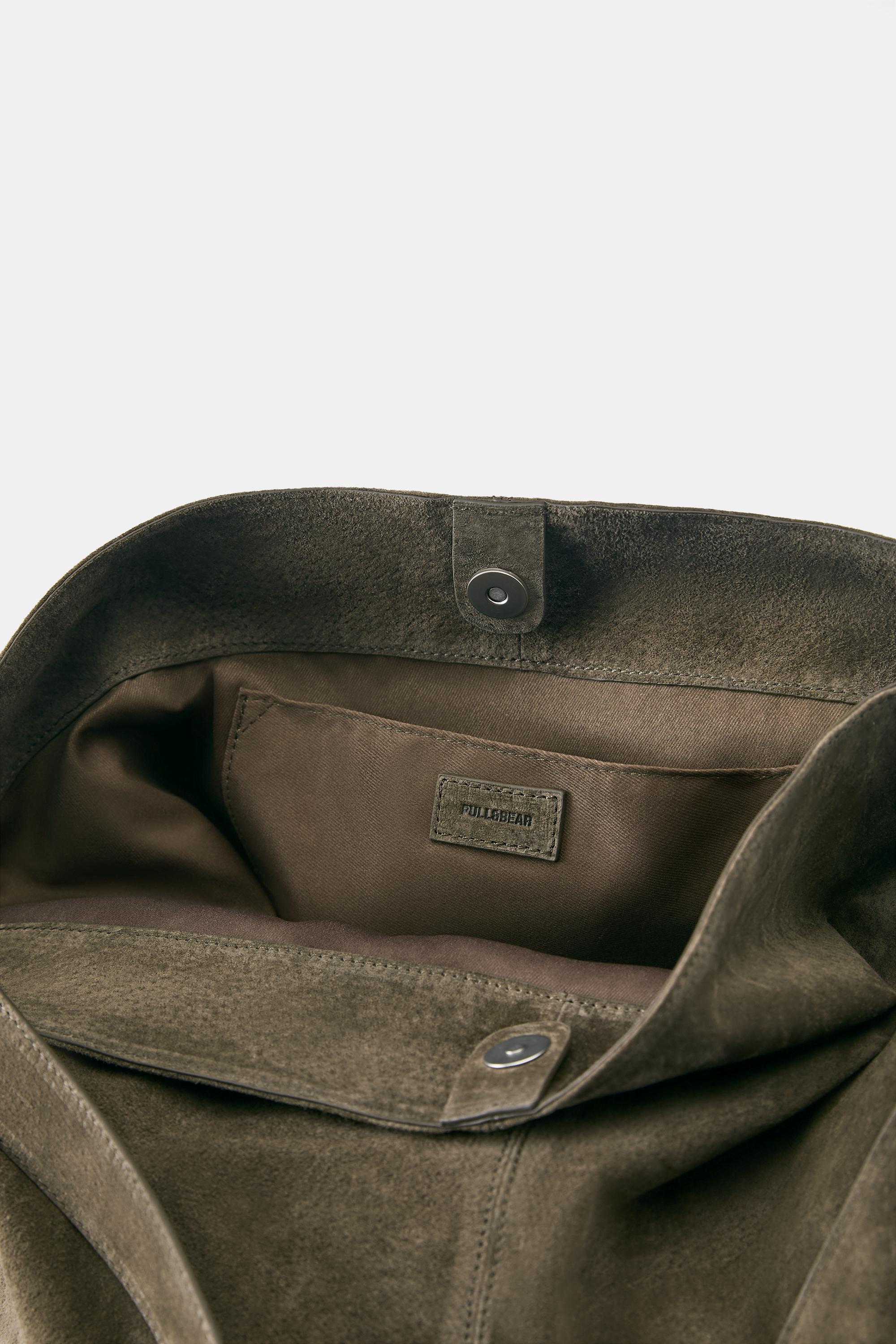 Leather tote bag — Brown
