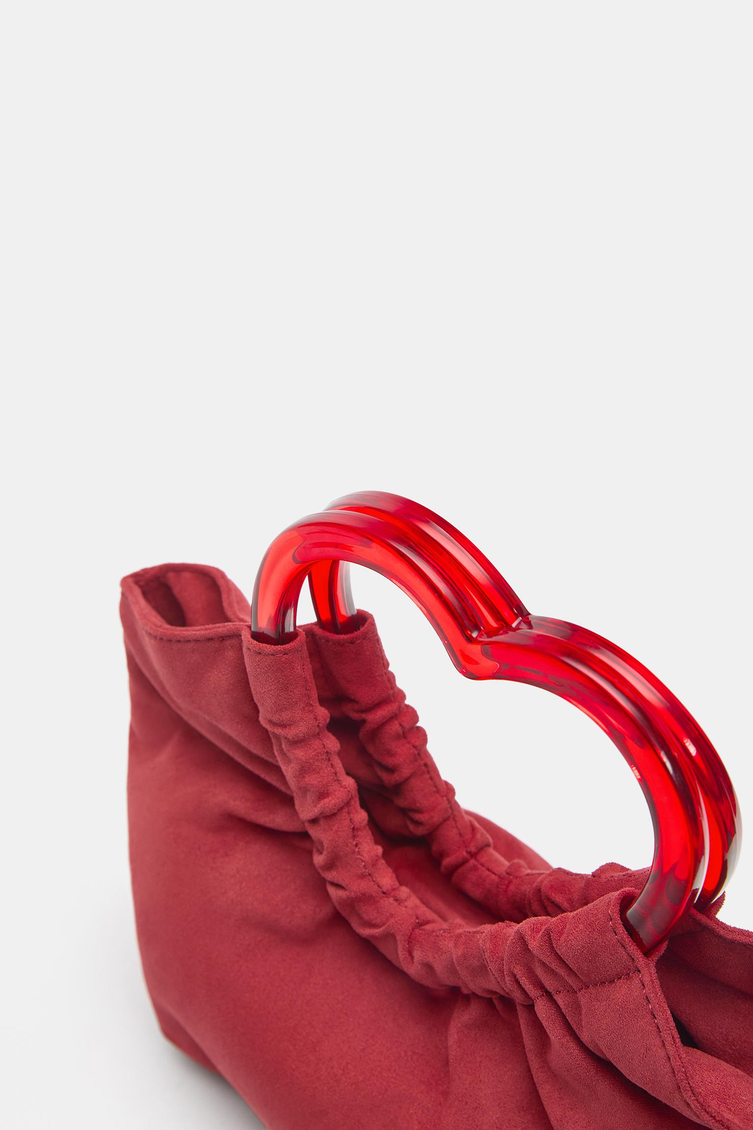 Heart-handle handbag — Red