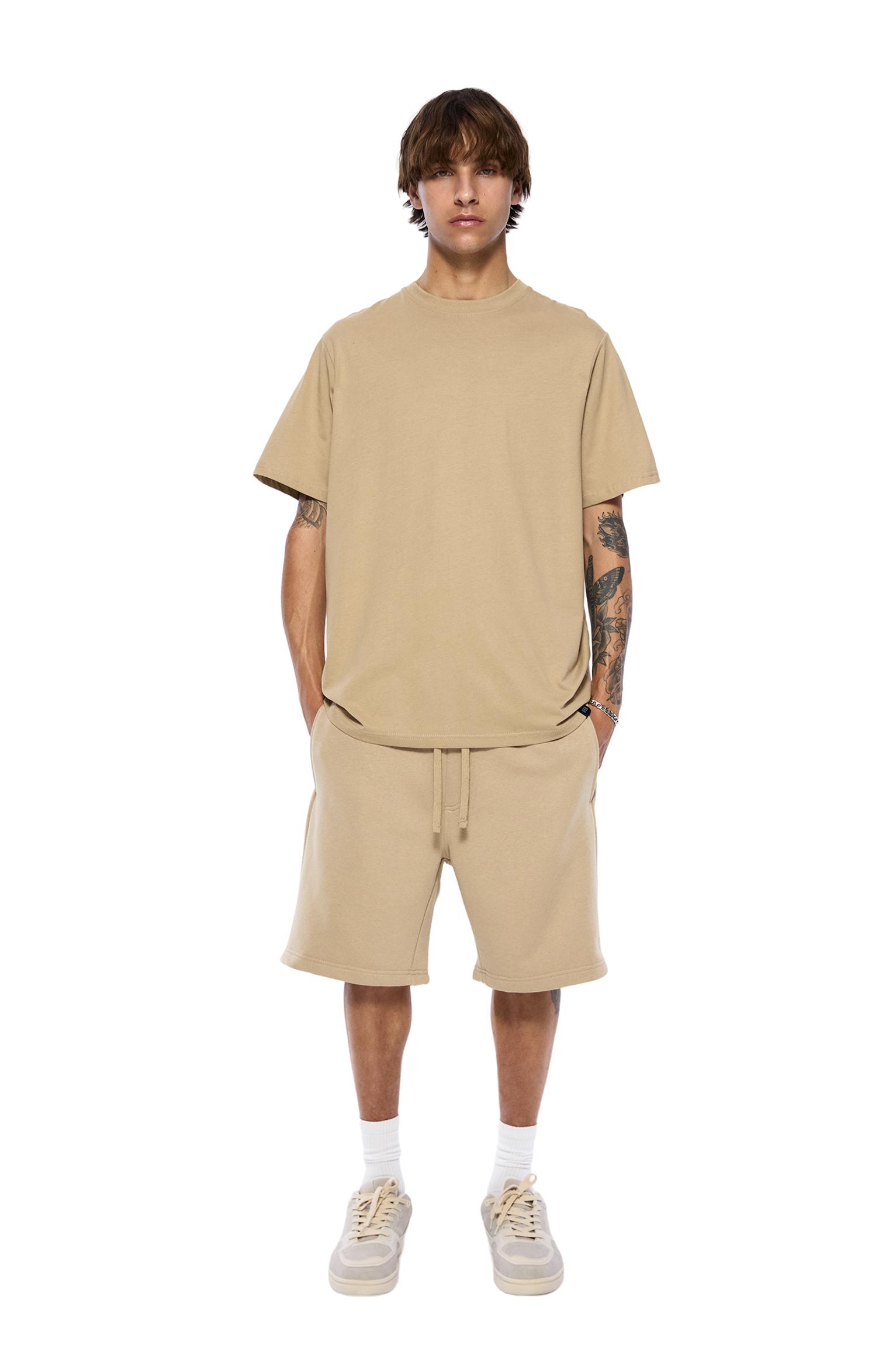 Pack of Bermuda jogger shorts and T-shirt — Sand