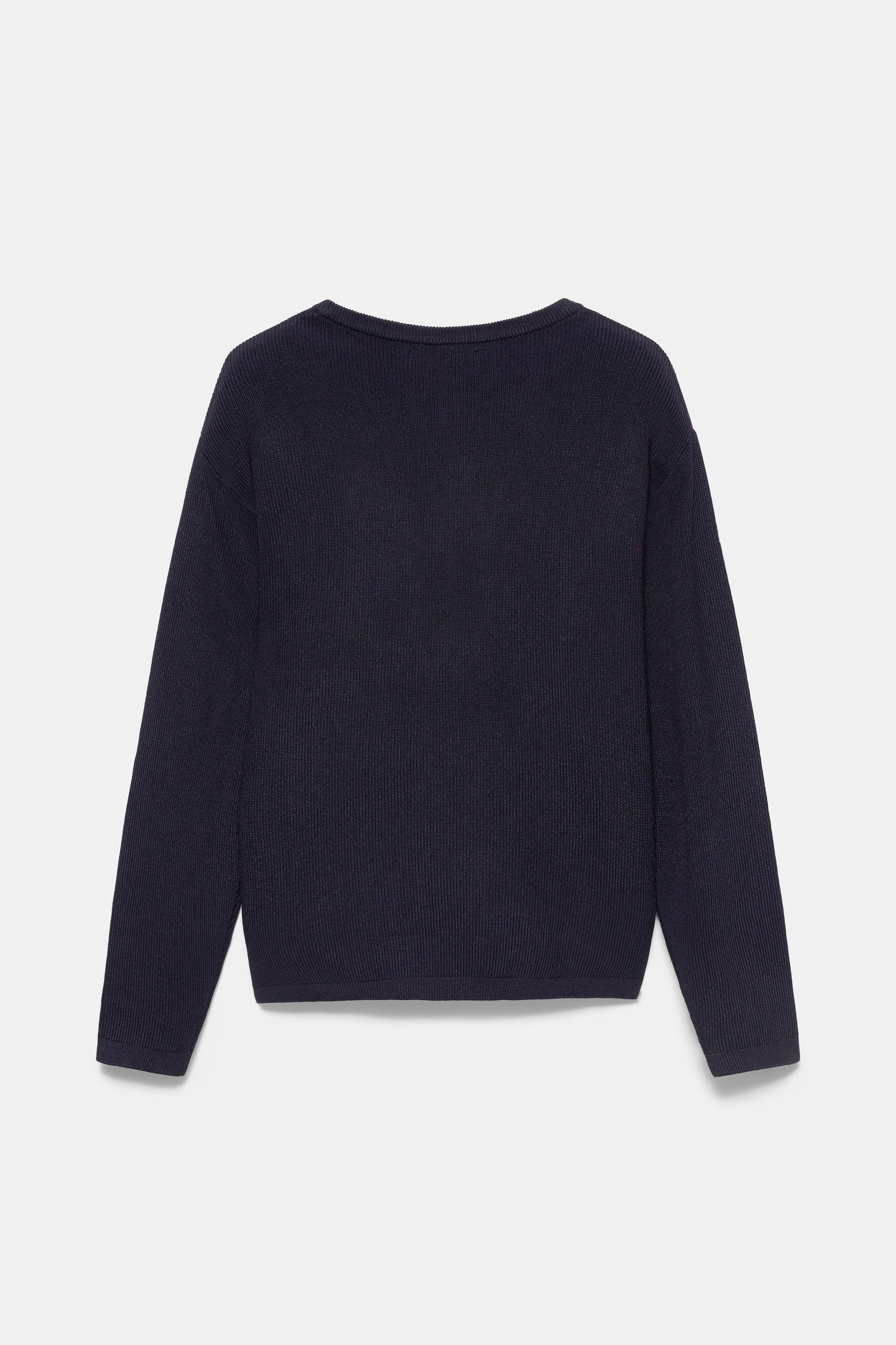 Henley neck jumper — Navy