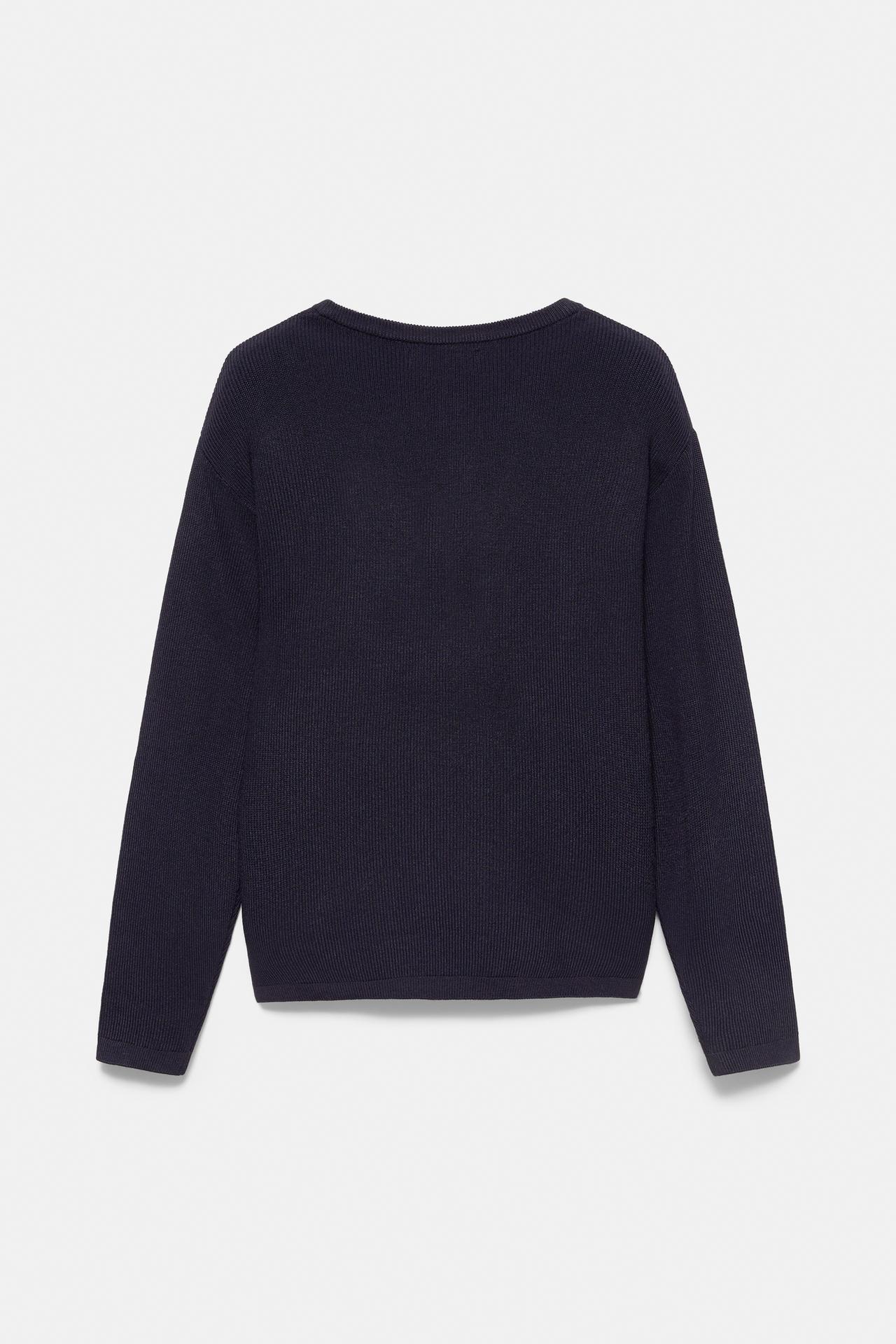 Henley collar jumper — Navy