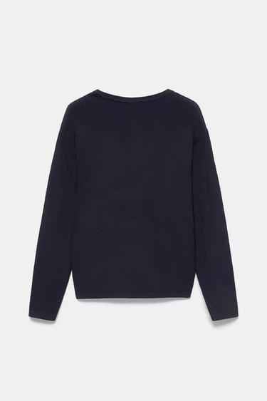 Henley collar jumper — Navy 6