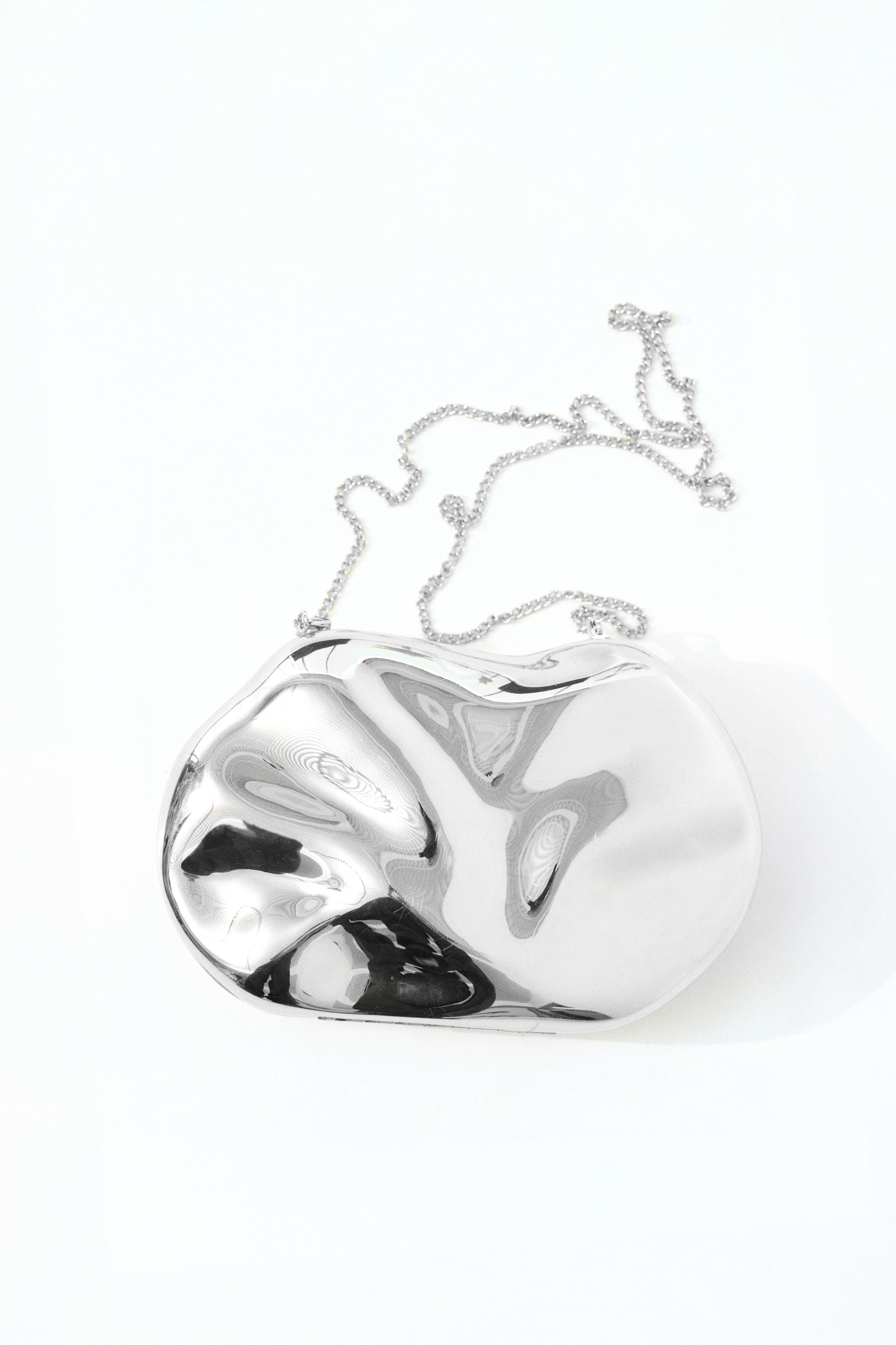 Metalik clutch çanta - Görsel 15