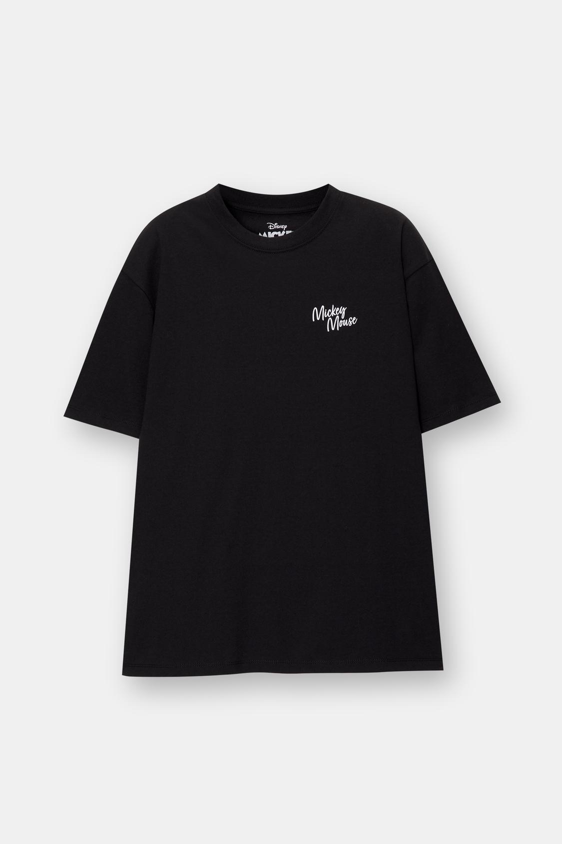 Schwarzes Shirt Mickey Mouse - PULL&BEAR