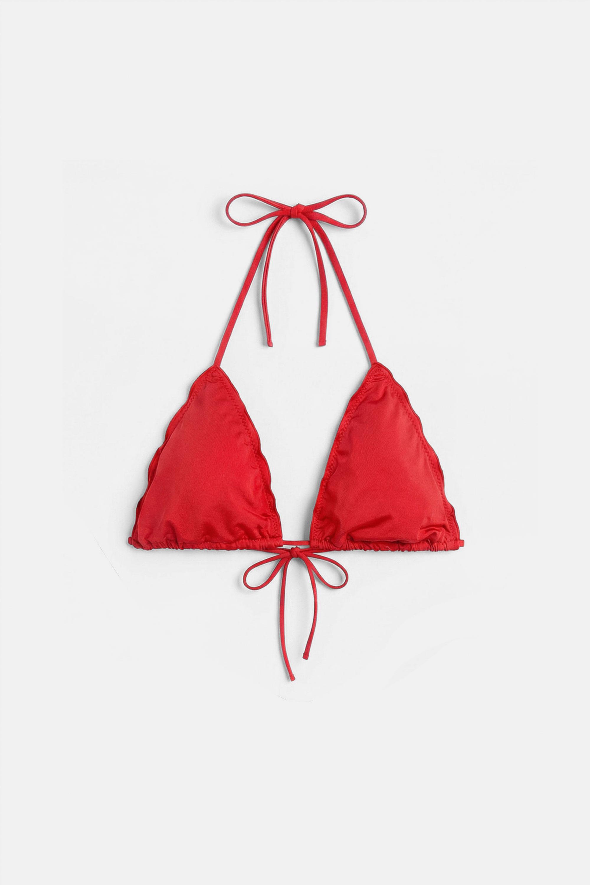 Top Bikini A Triangolo Con Volant