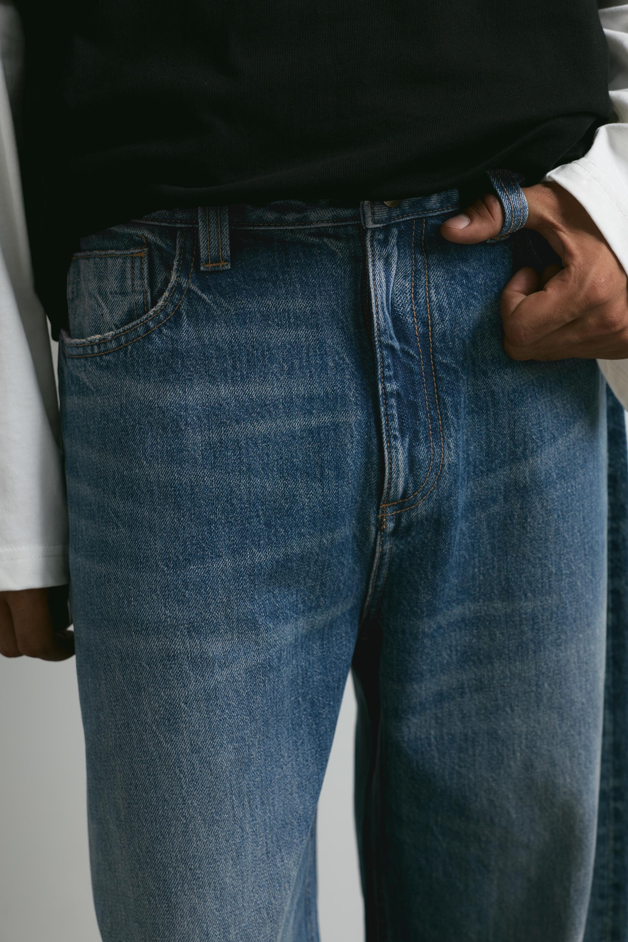 Balloon-fit baggy jeans — Medium blue