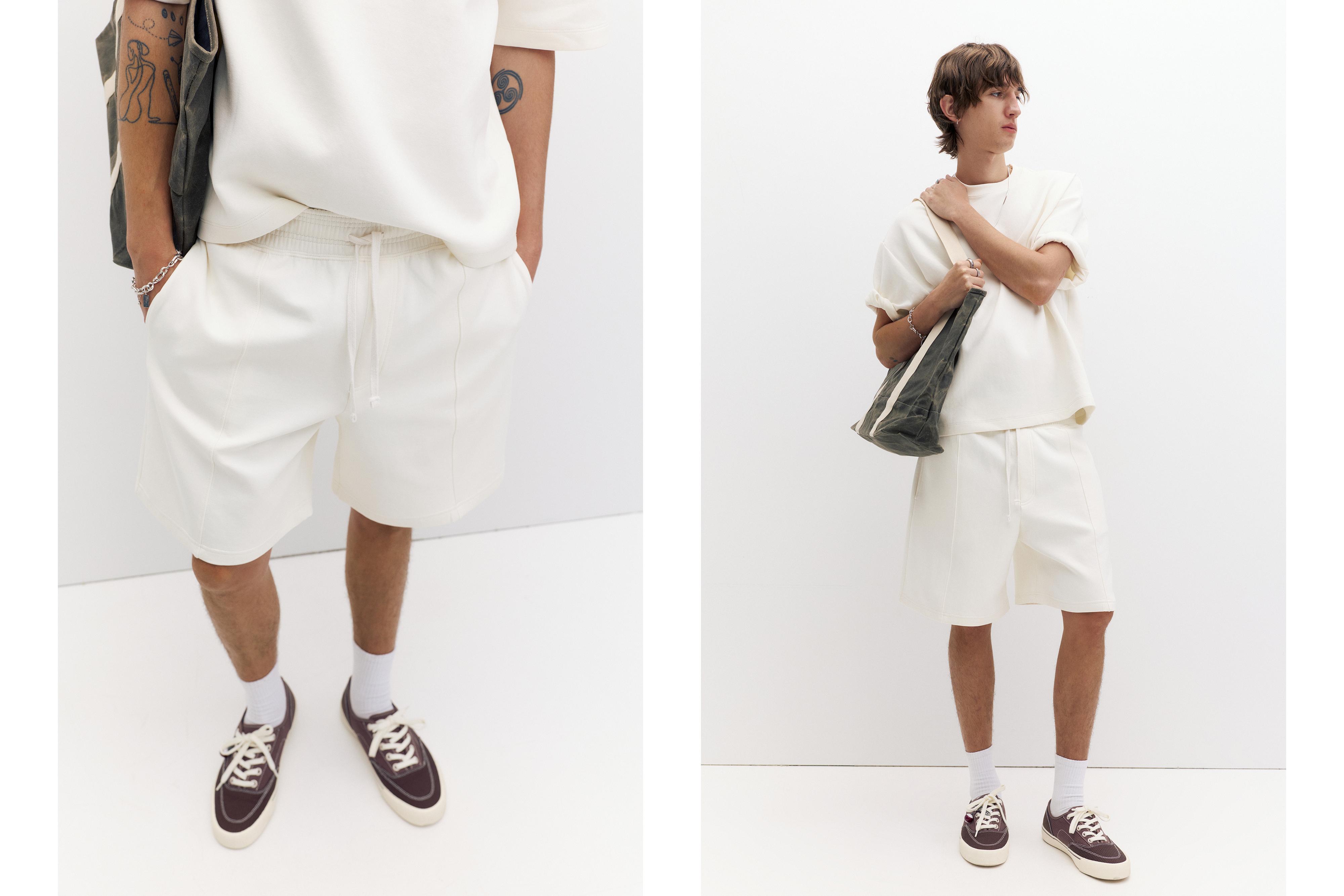 Interlock jogger Bermuda shorts — Off white