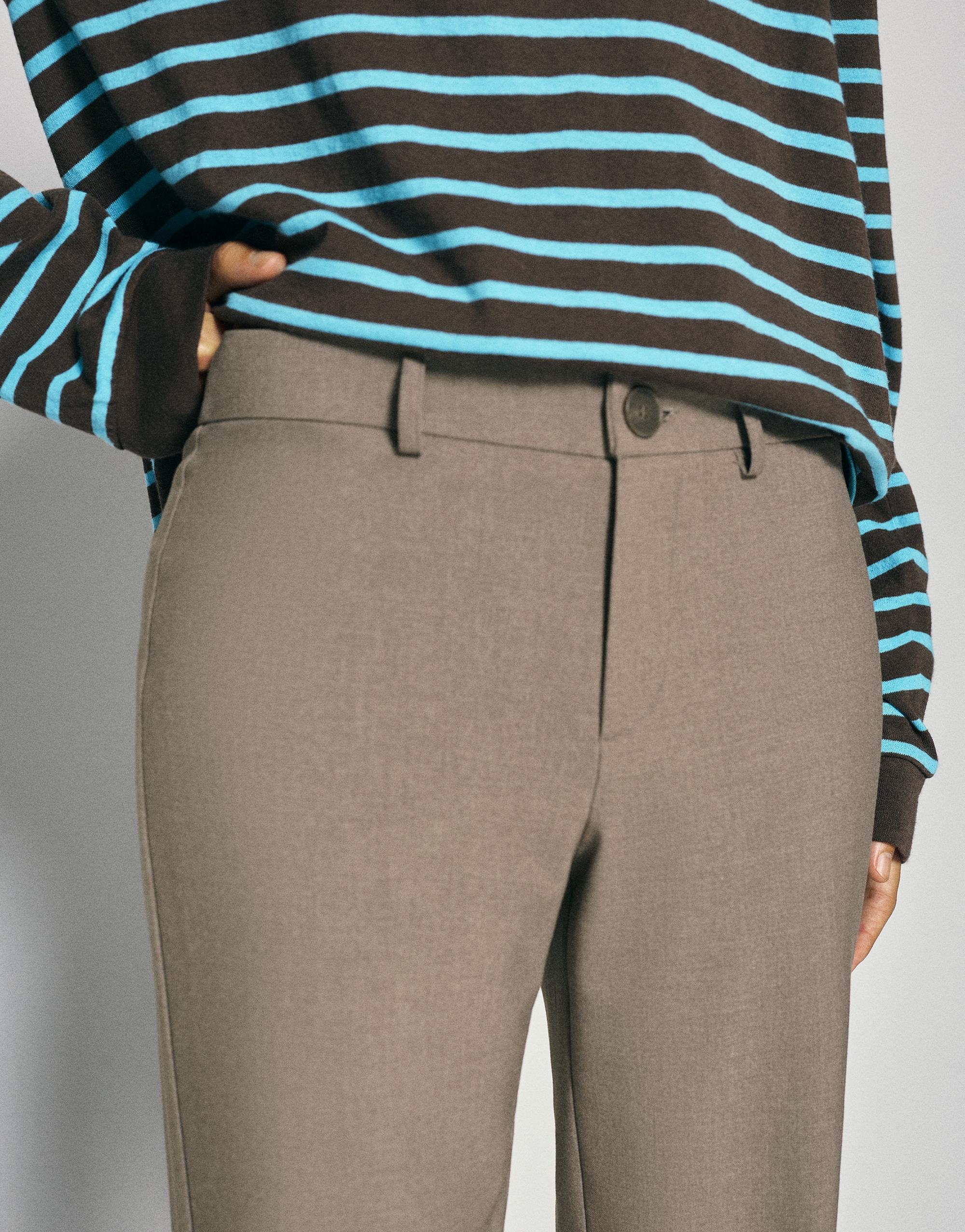 Straight-leg smart trousers — Mole brown