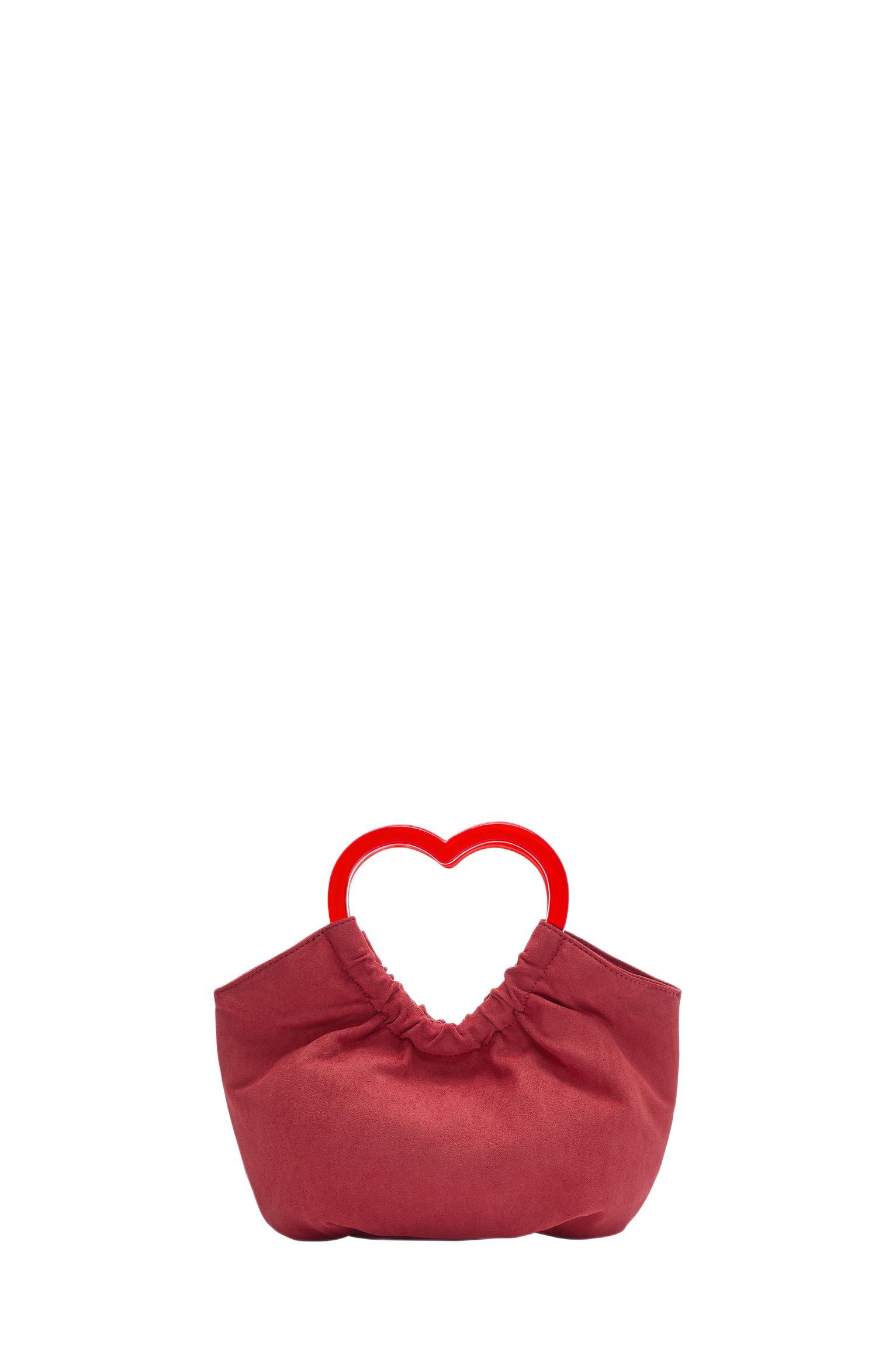 Heart-handle handbag — Red